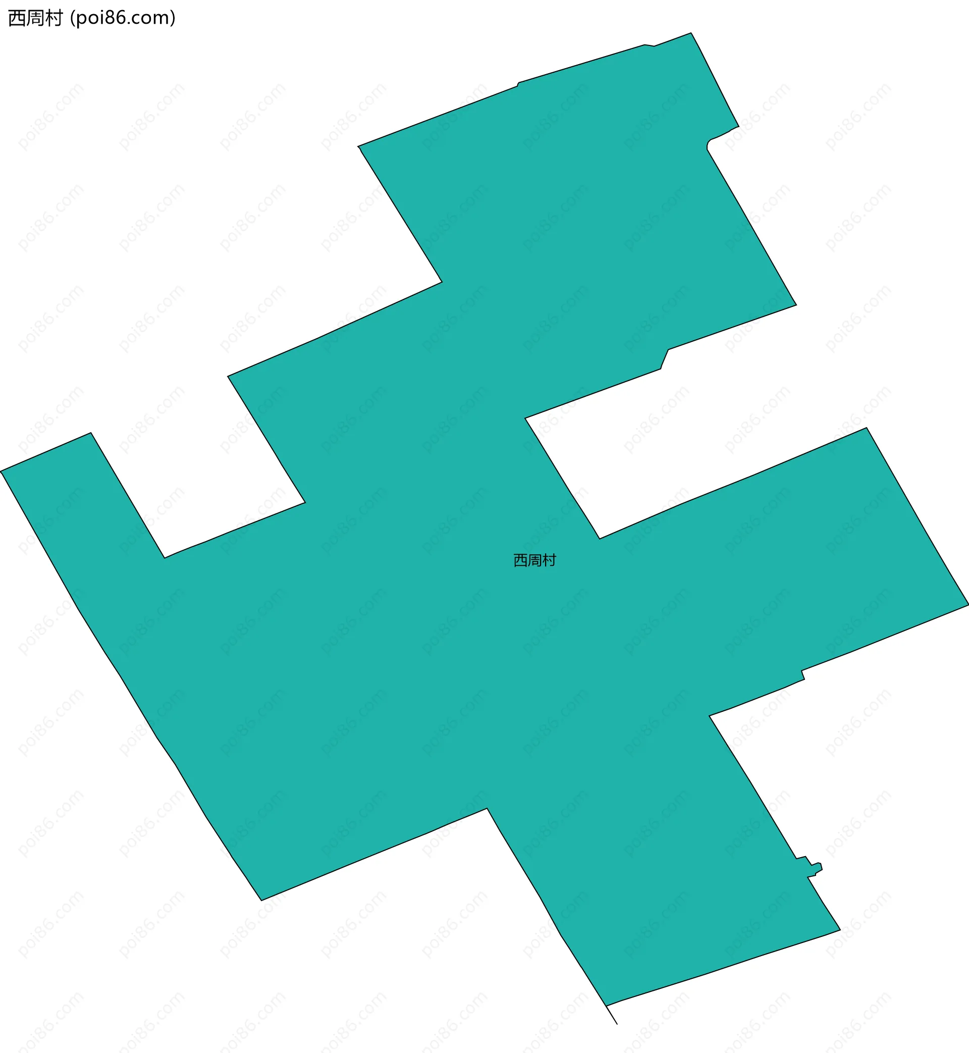 西周村边界地图