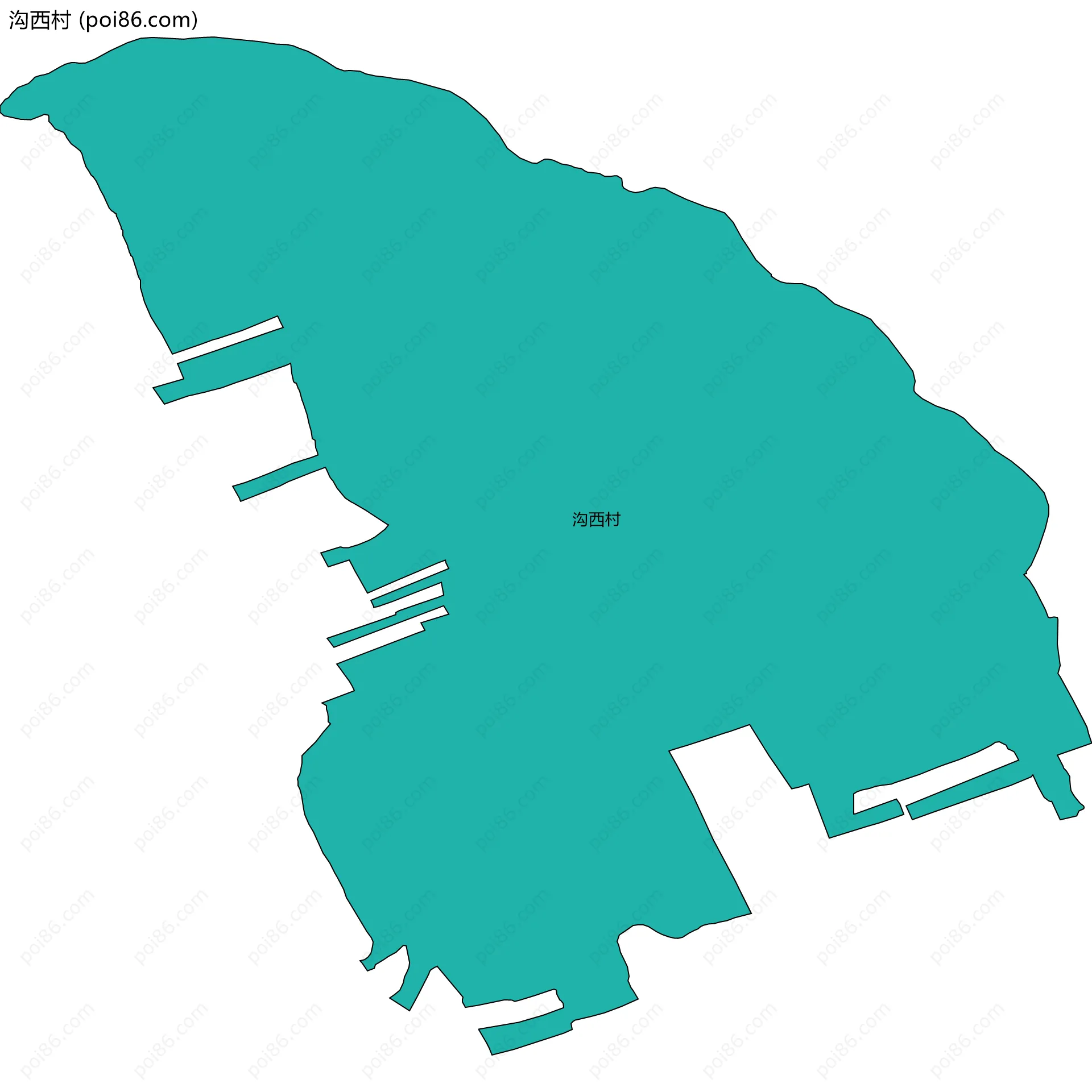 沟西村边界地图