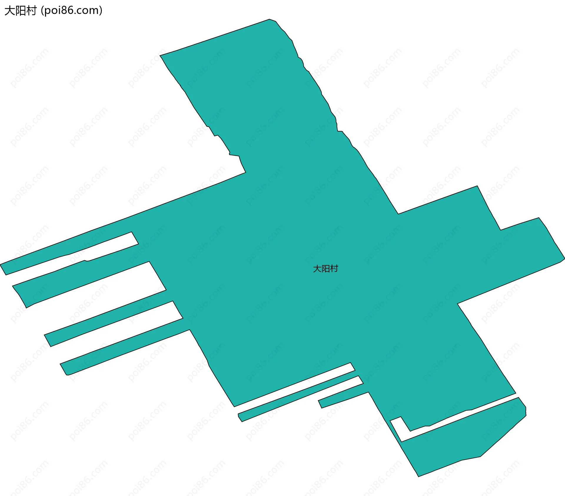 大阳村边界地图