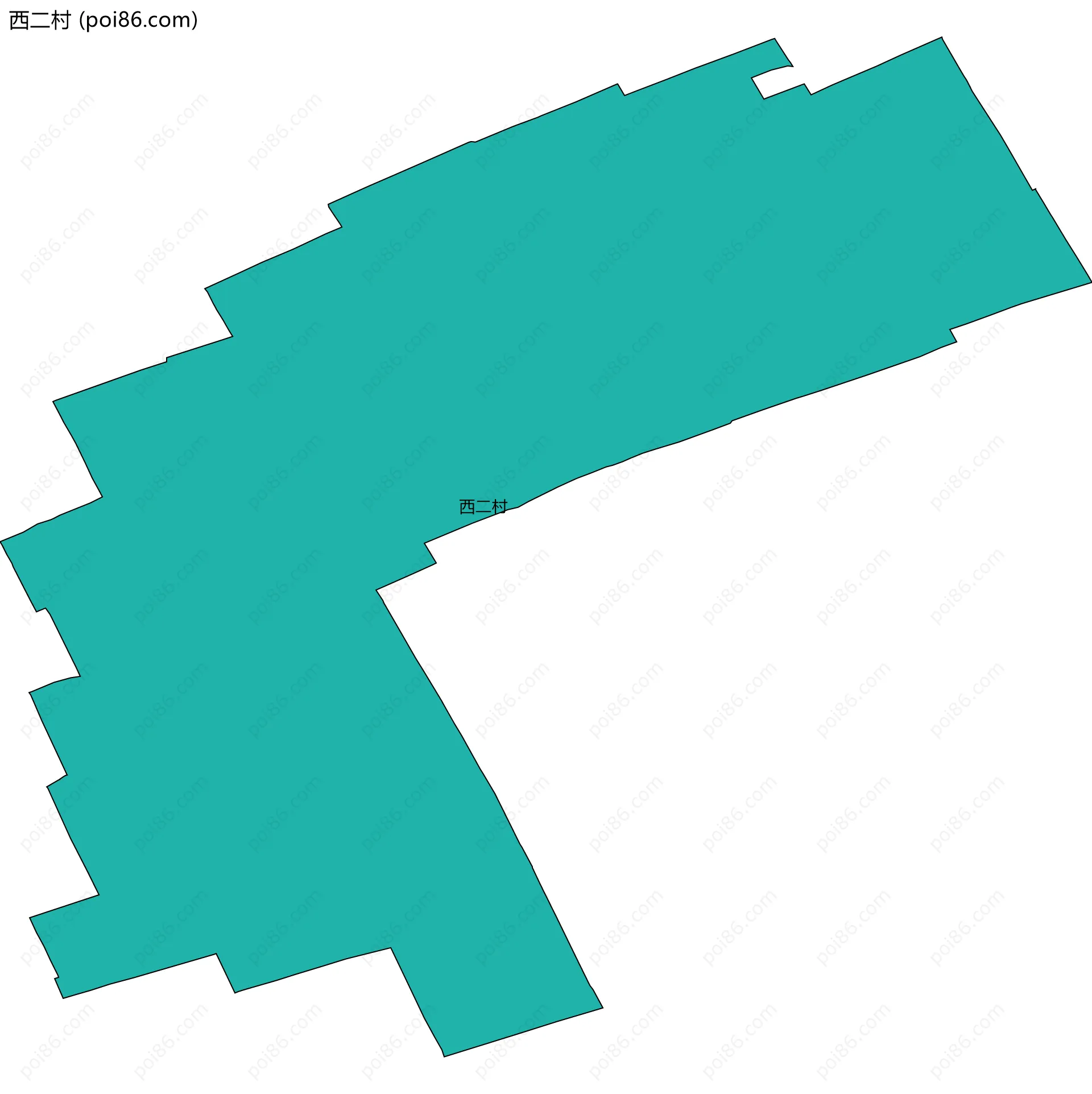 西二村边界地图