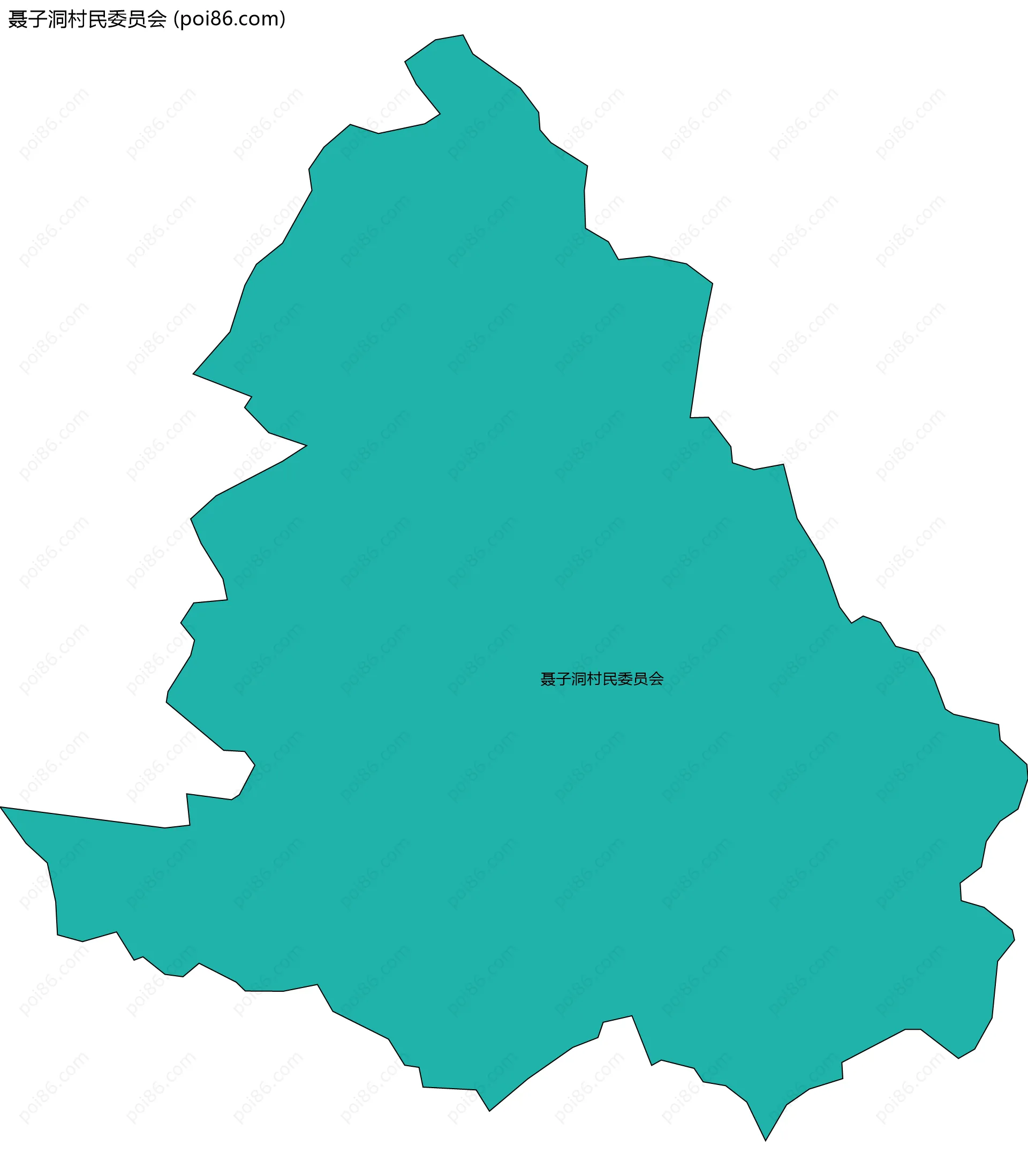 聂子洞村民委员会边界地图