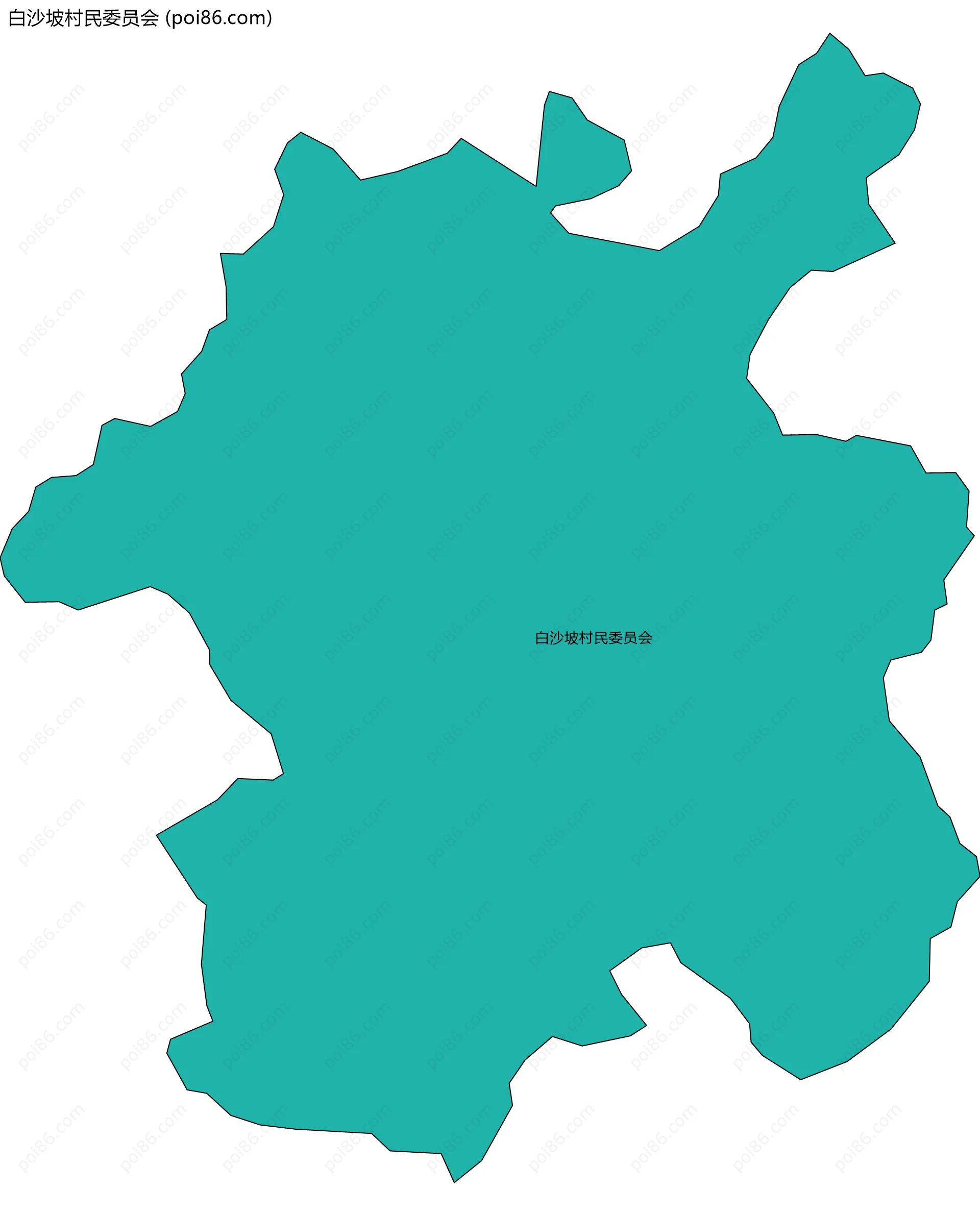 白沙坡村民委员会边界地图