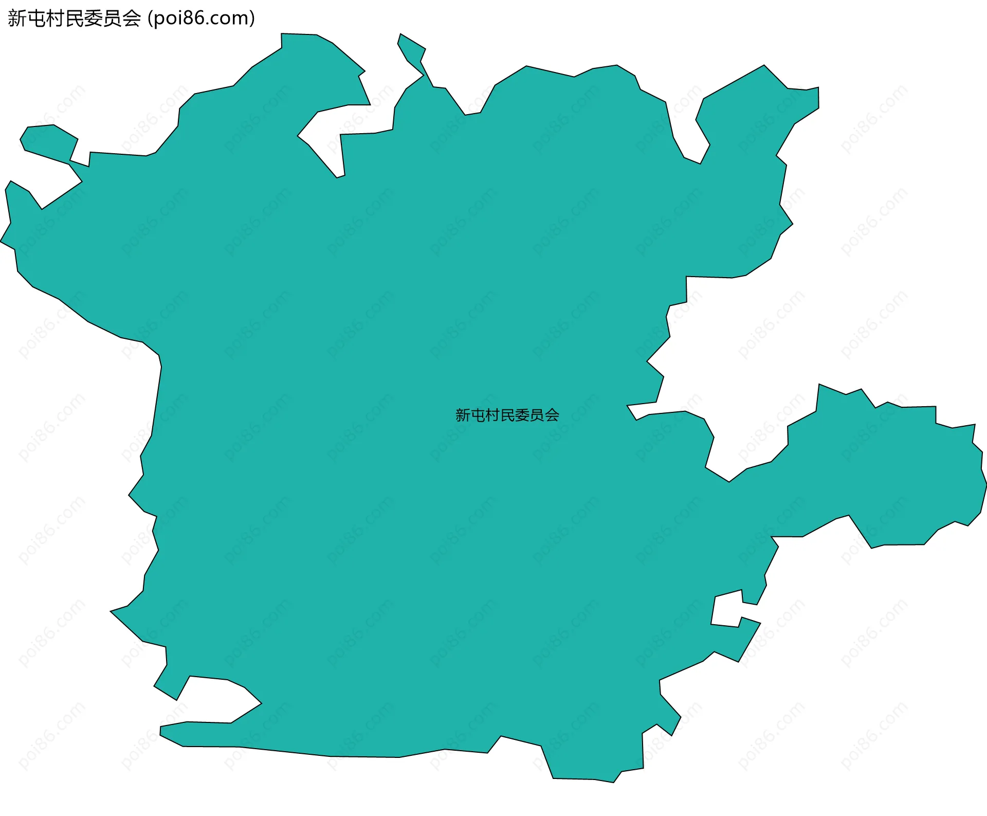 新屯村民委员会边界地图