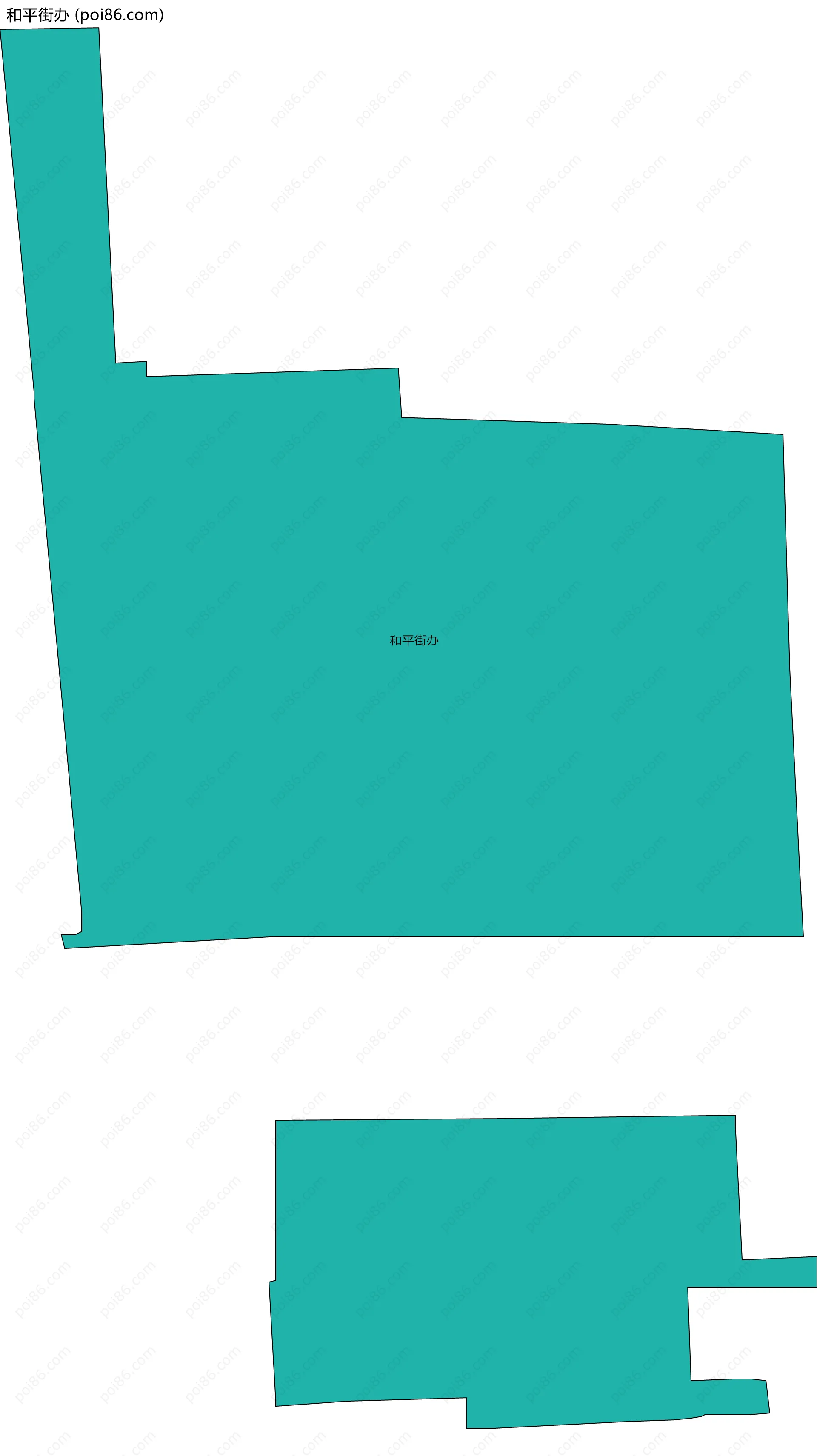 和平街办边界地图