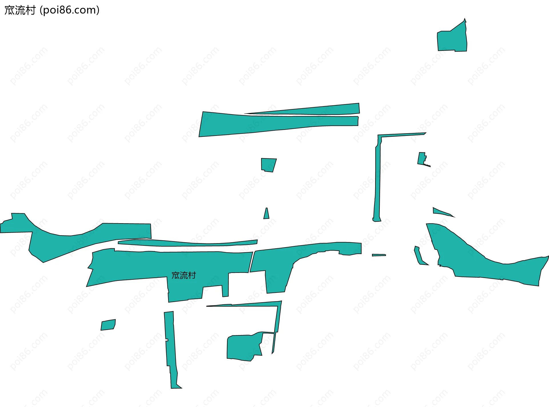 窊流村边界地图