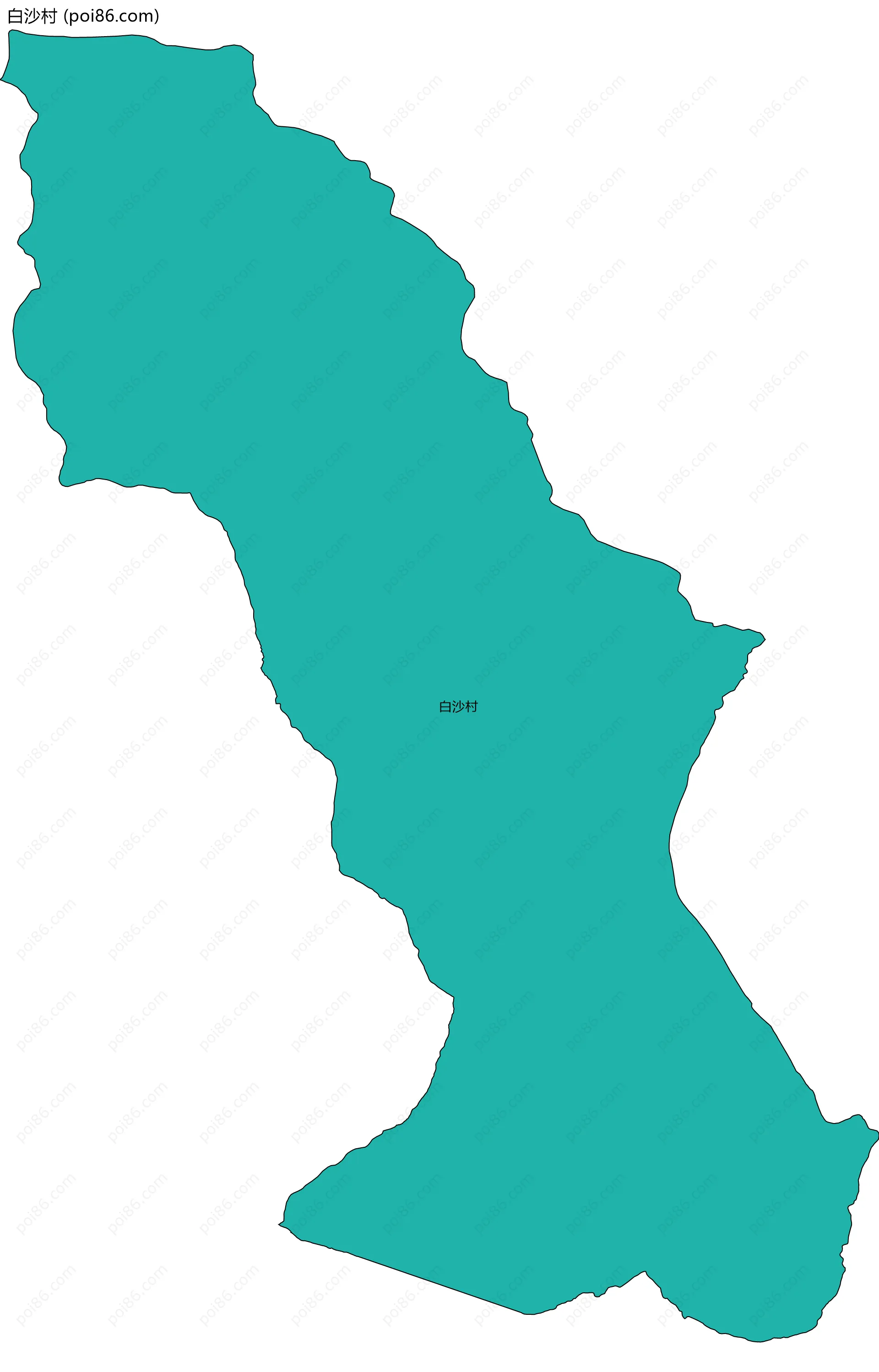 白沙村边界地图