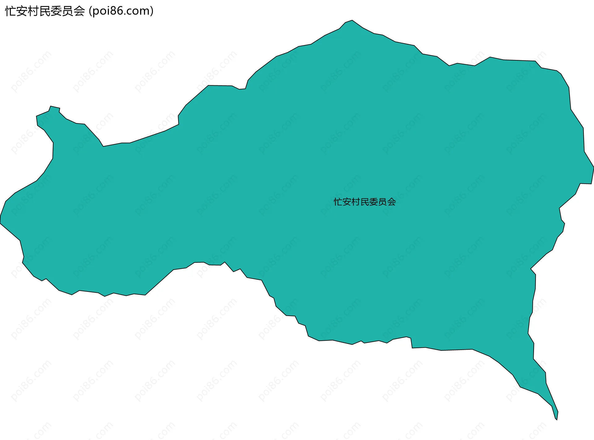 忙安村民委员会边界地图