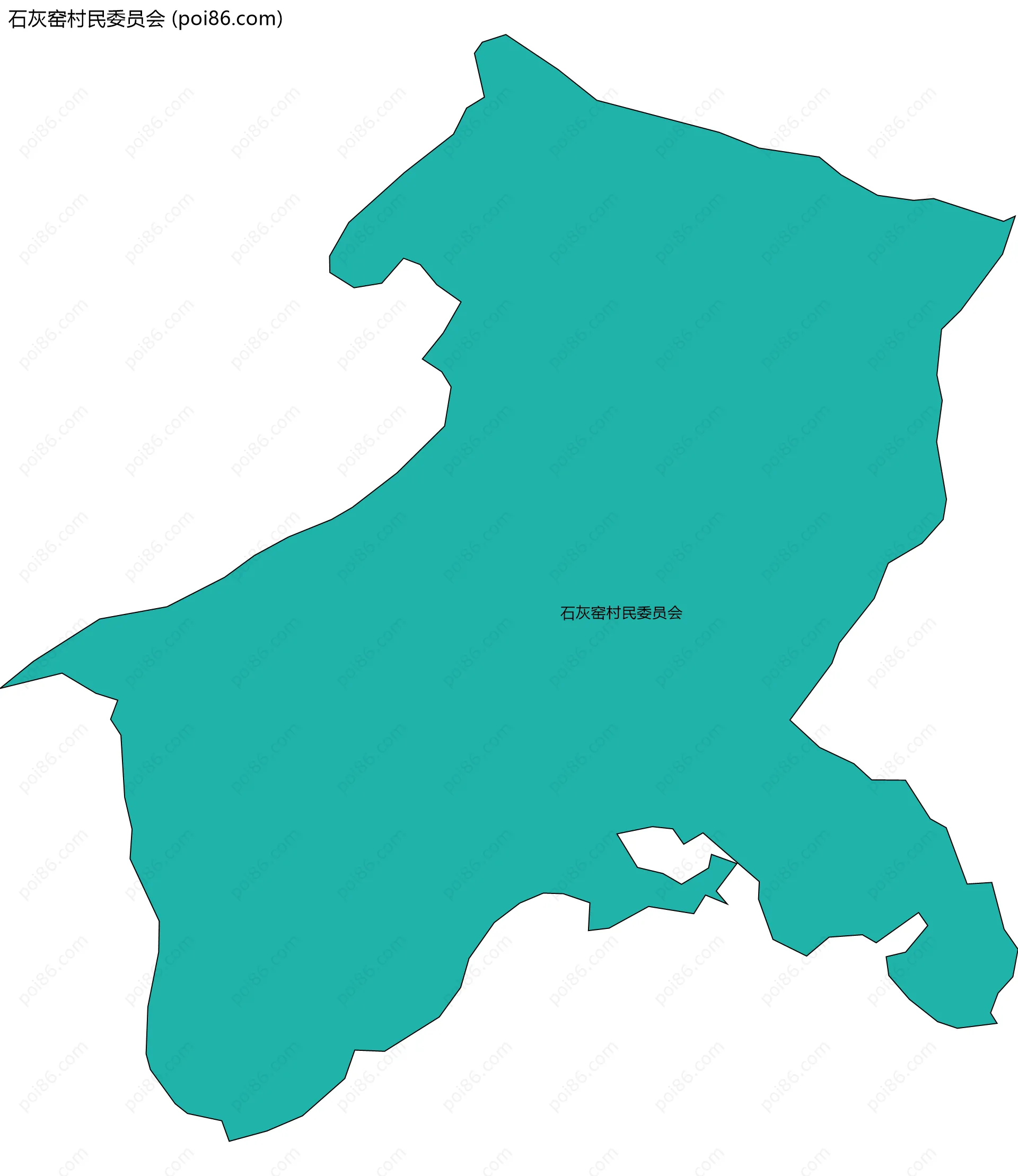 石灰窑村民委员会边界地图