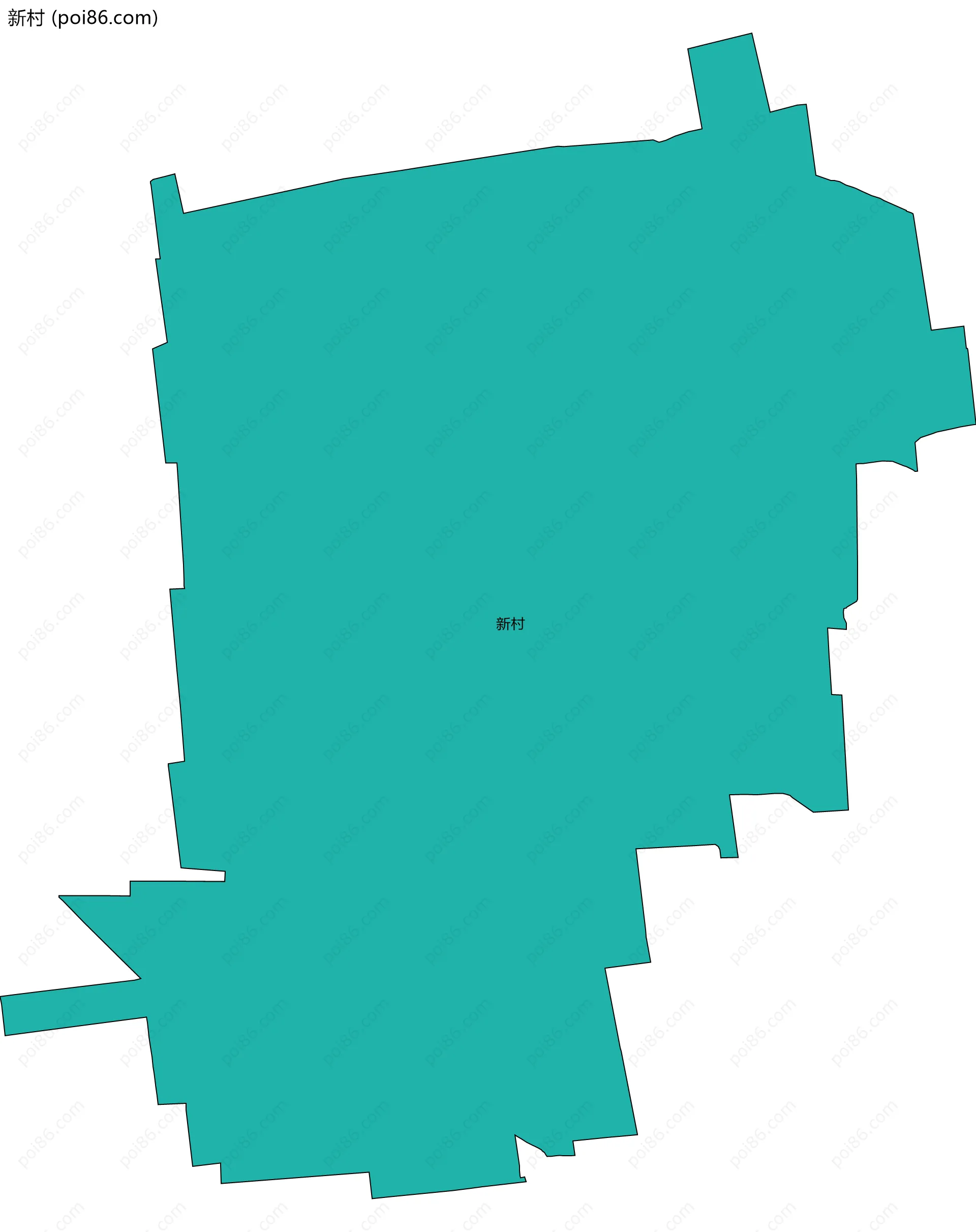 新村边界地图