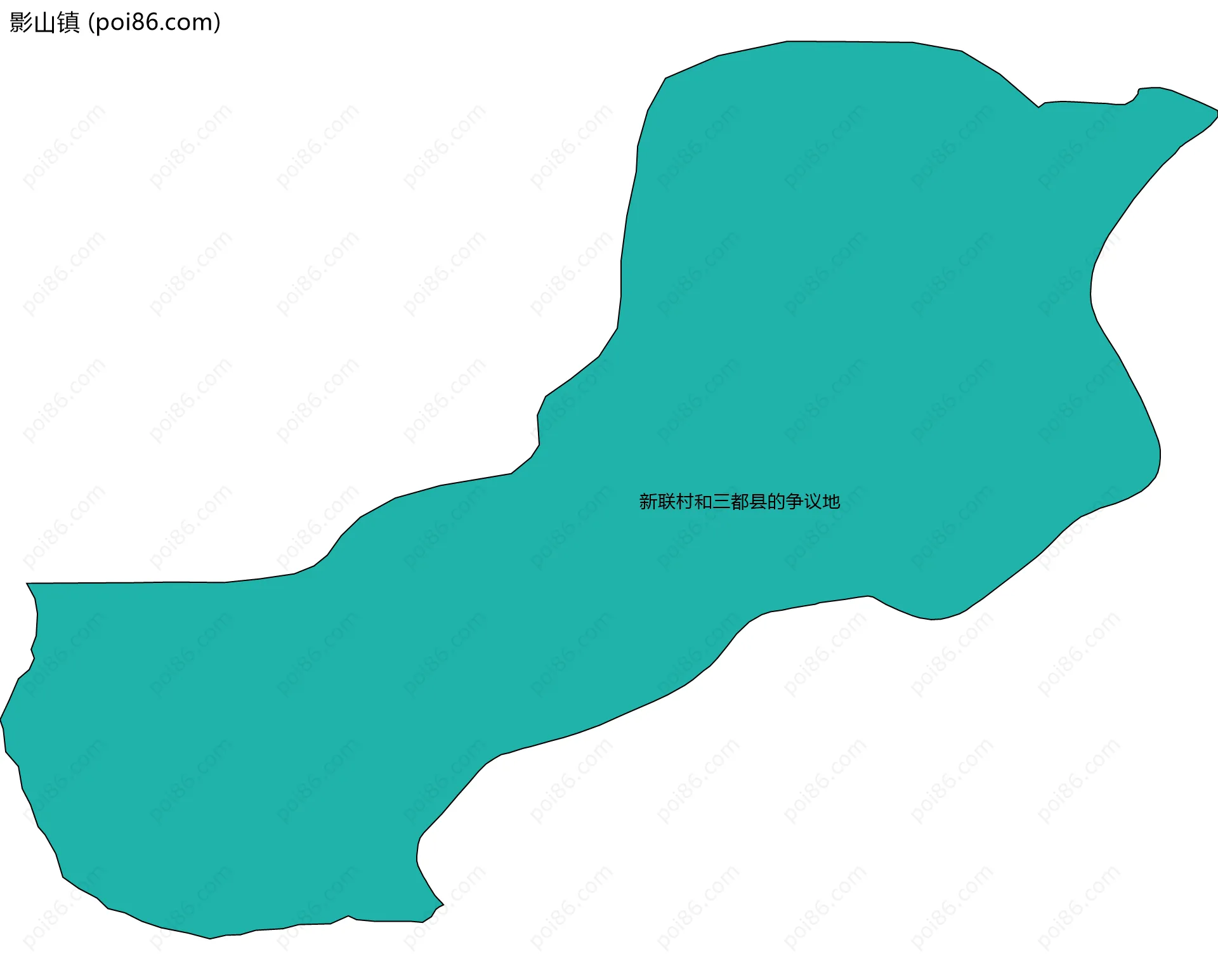 影山镇边界地图(五级行政区划)
