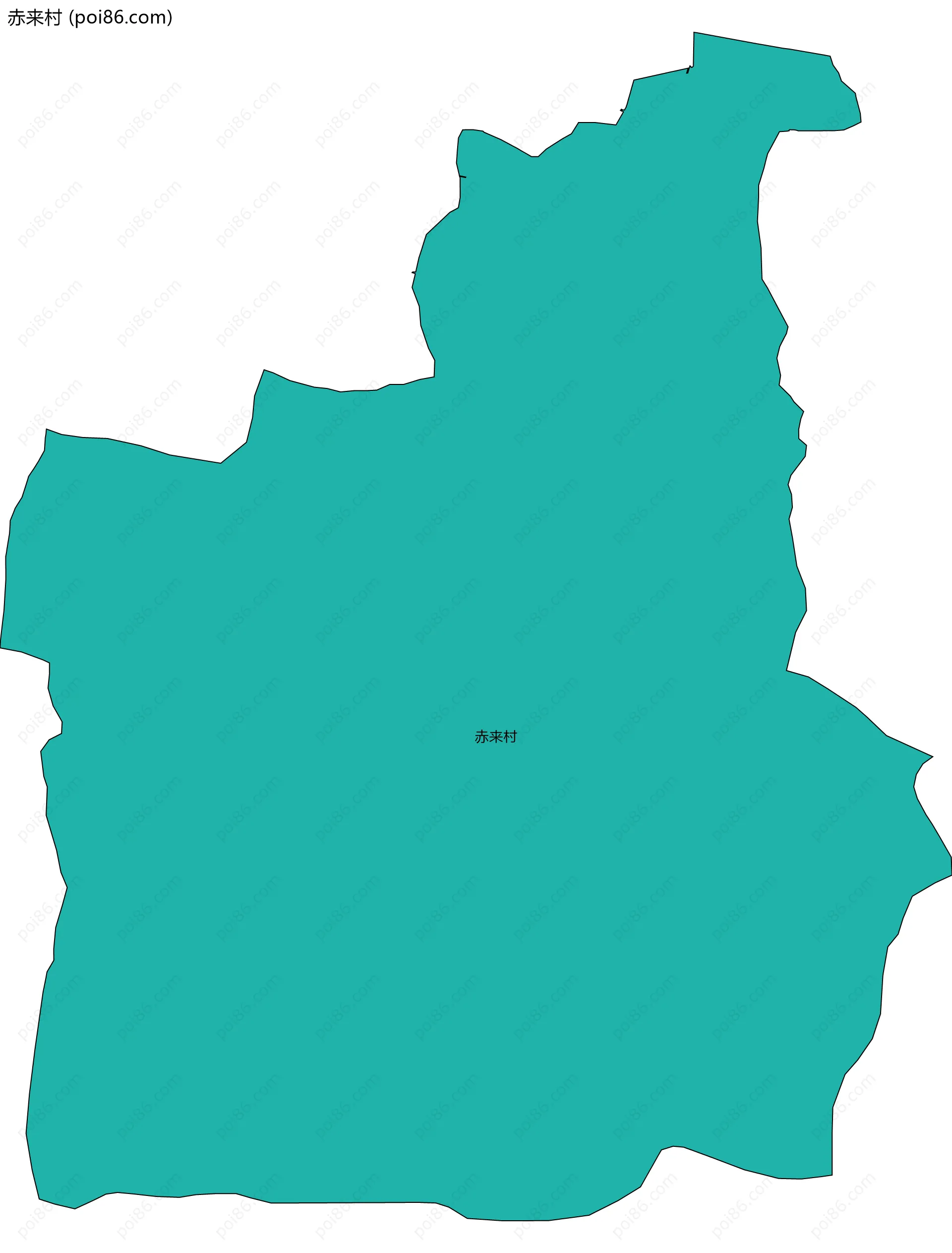 赤来村边界地图