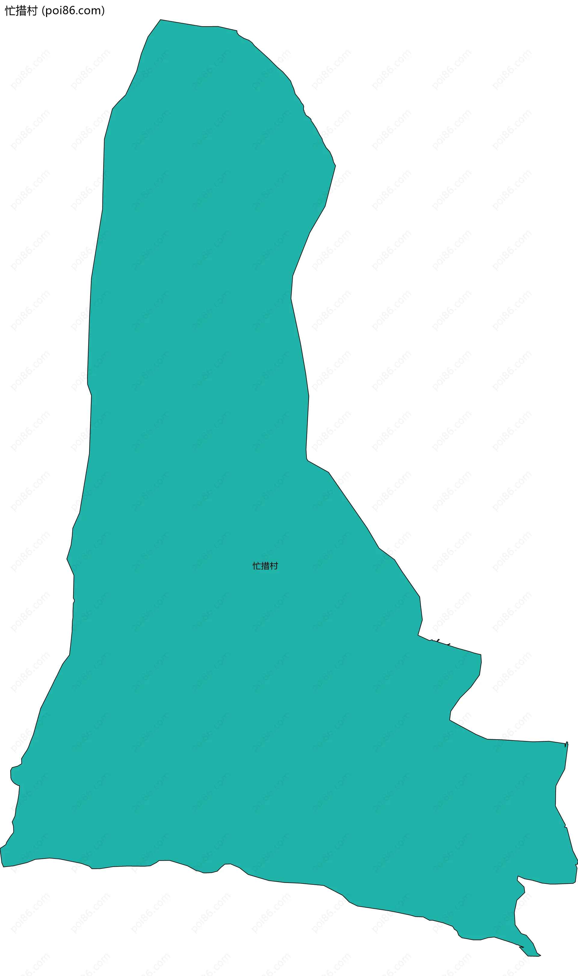 忙措村边界地图