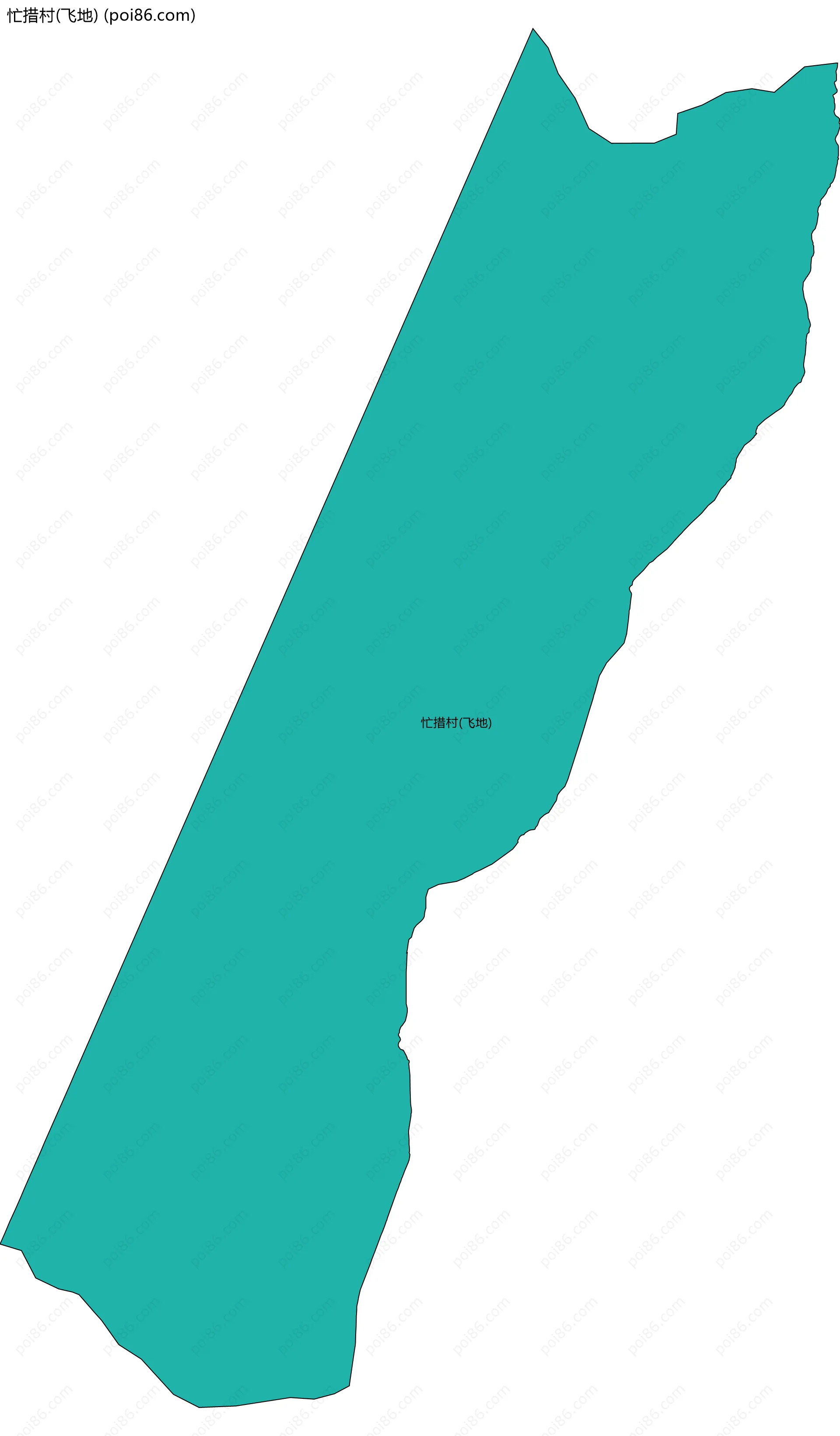 忙措村(飞地)边界地图