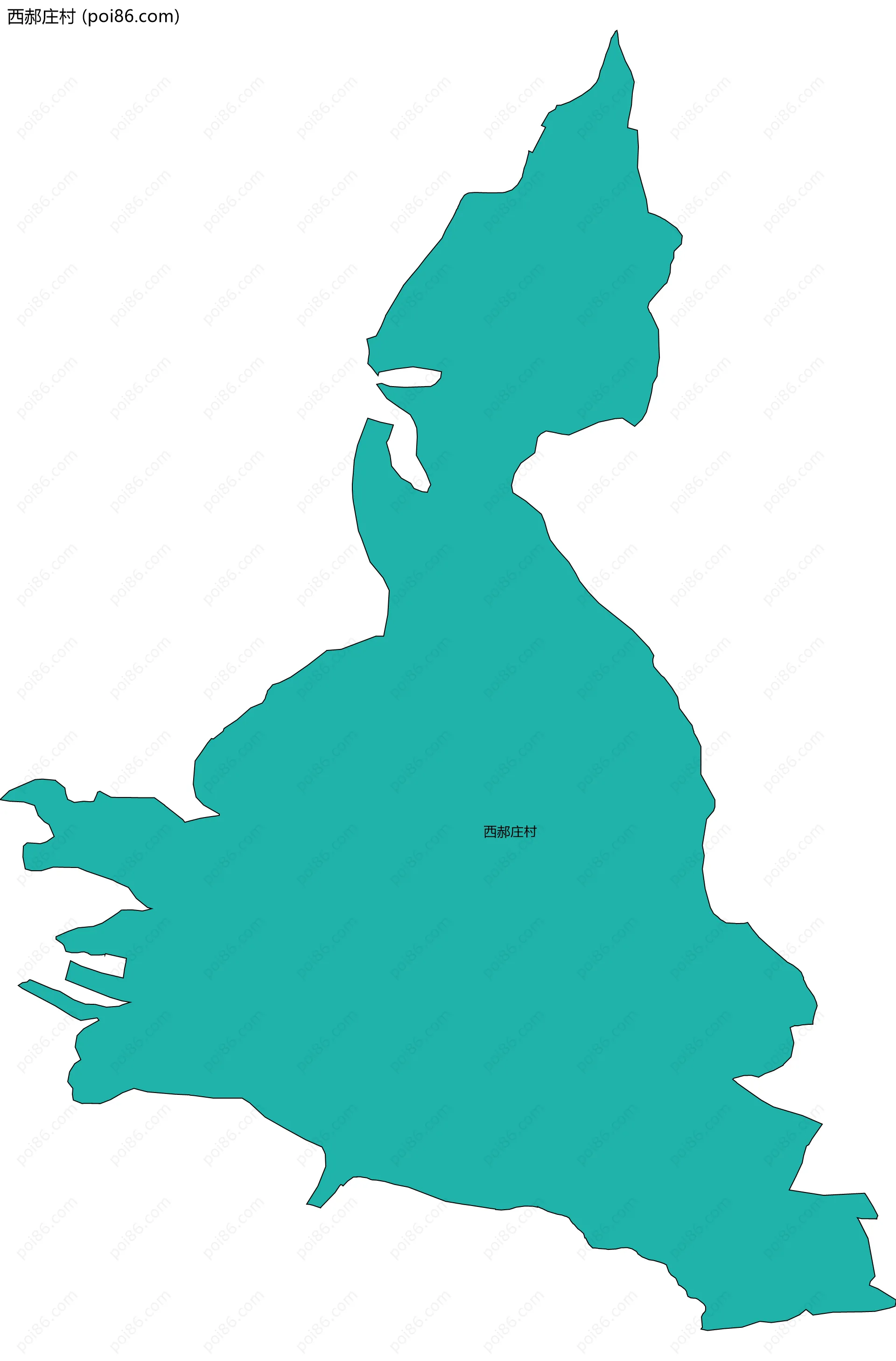 西郝庄村边界地图