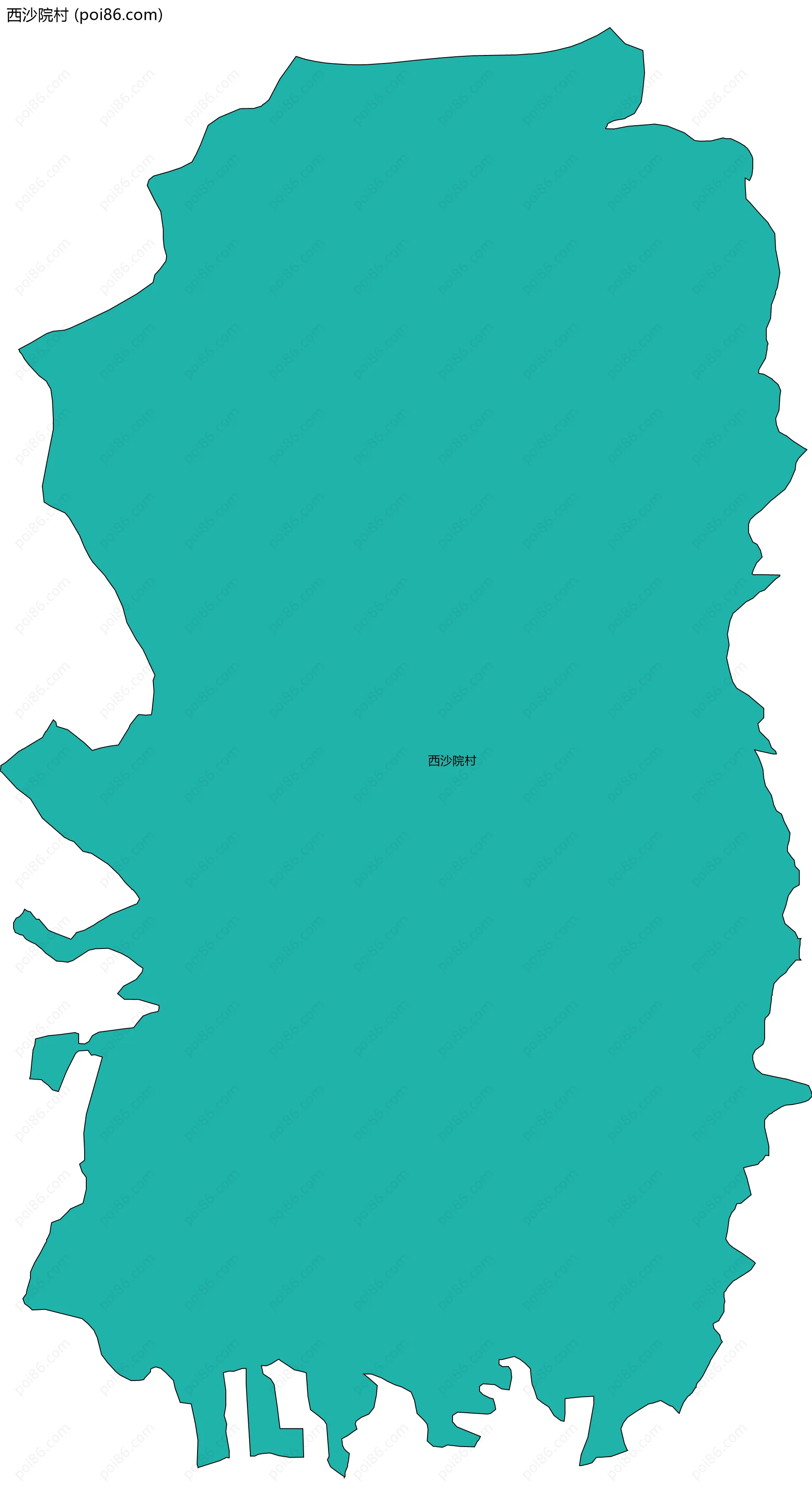 西沙院村边界地图