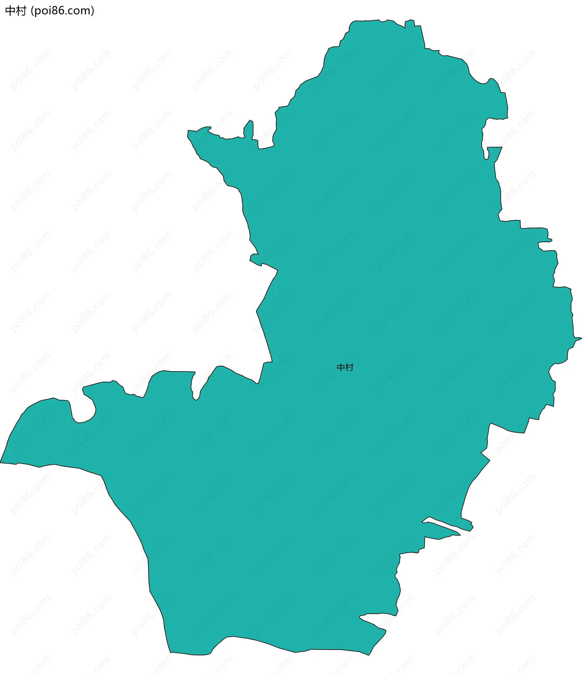 中村边界地图