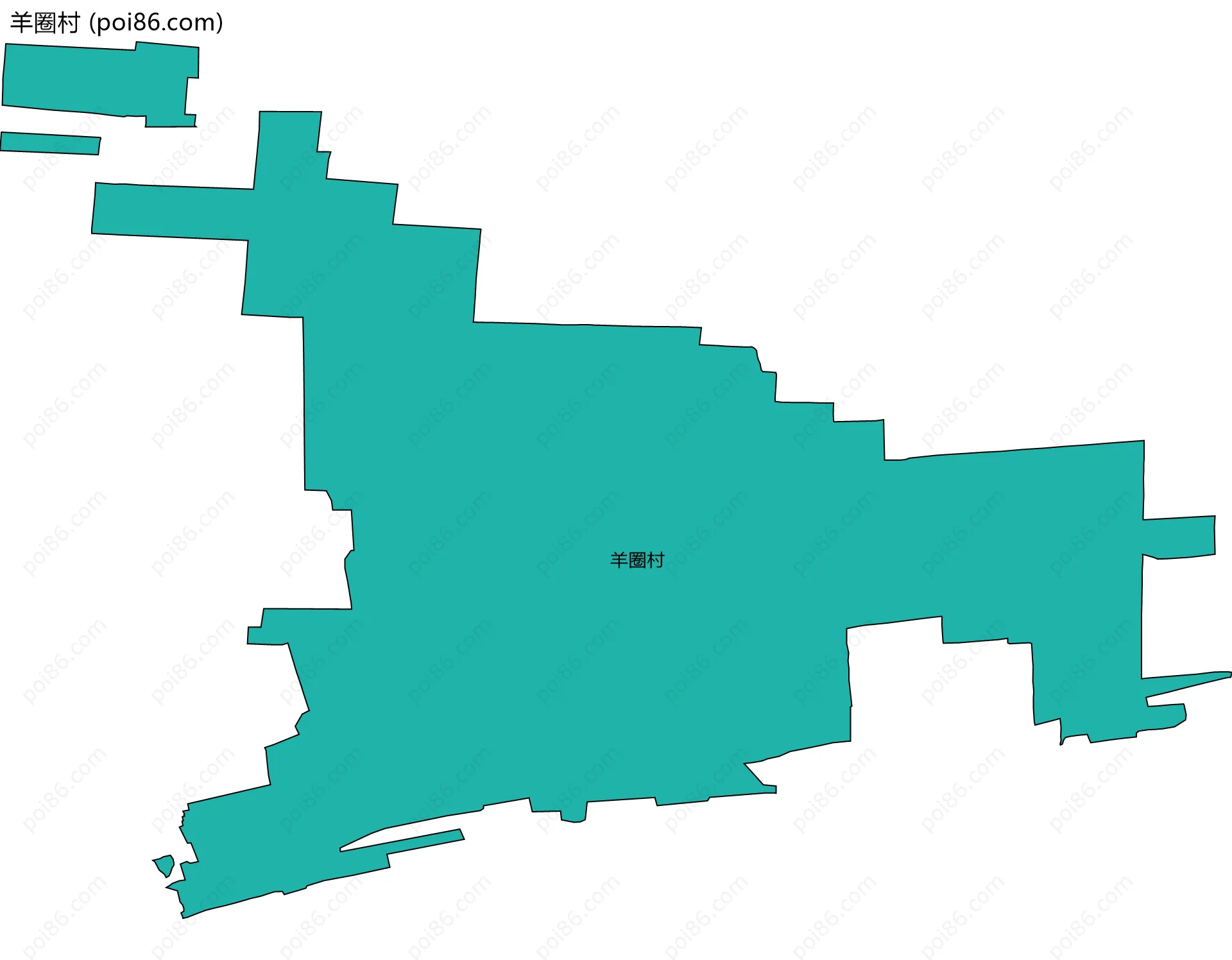 羊圈村边界地图