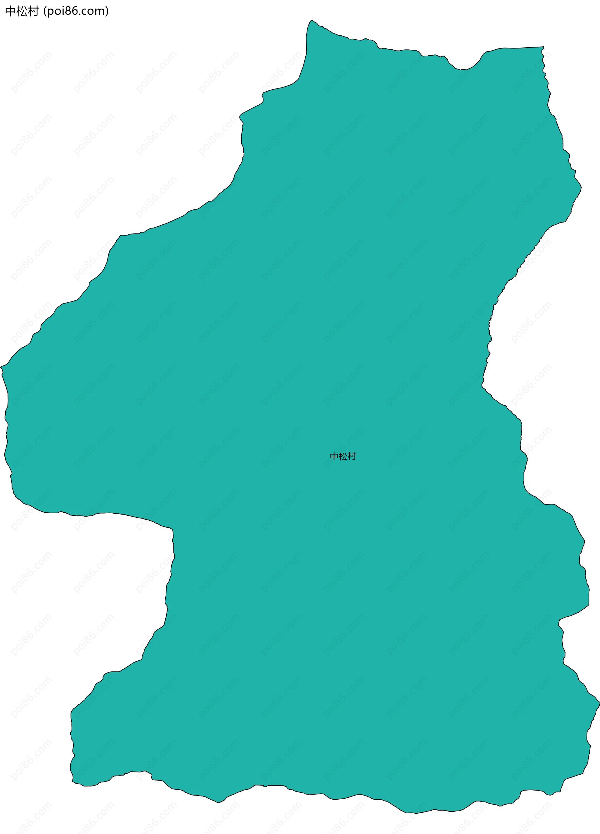 中松村边界地图