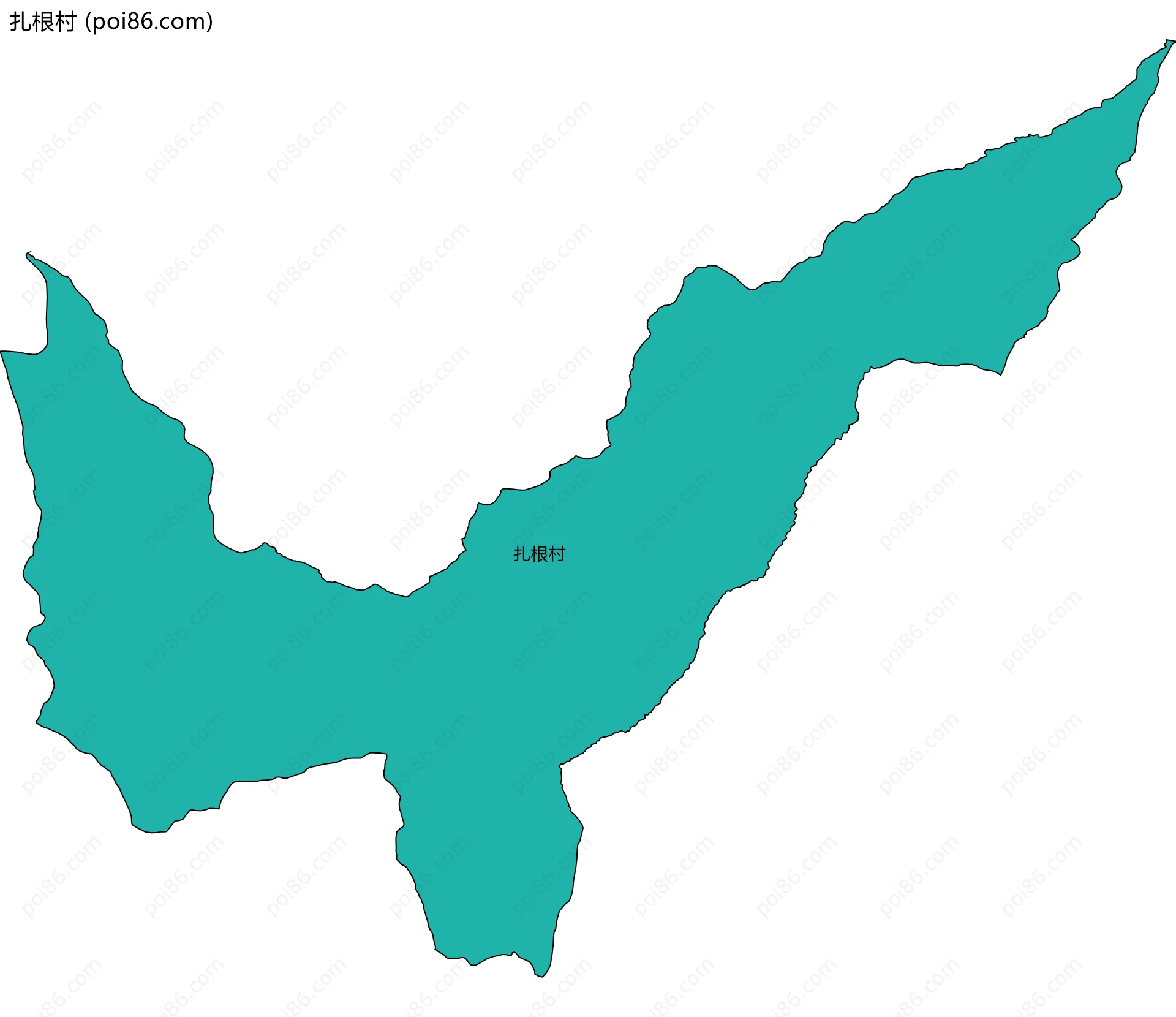 扎根村边界地图