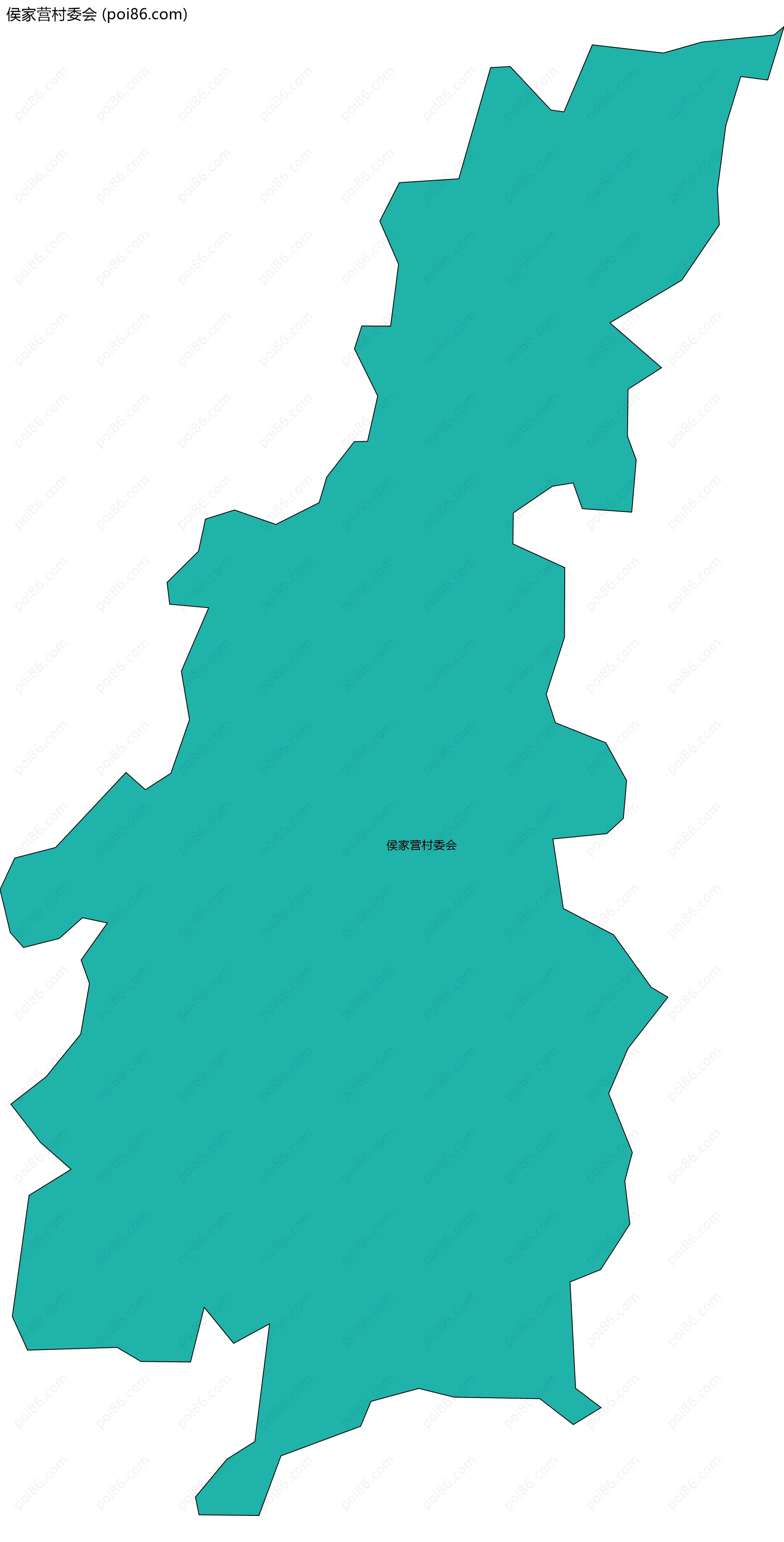 侯家营村委会边界地图