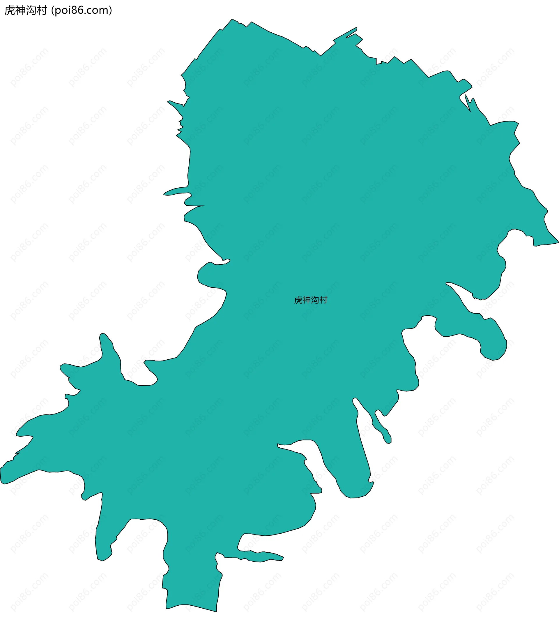 虎神沟村边界地图