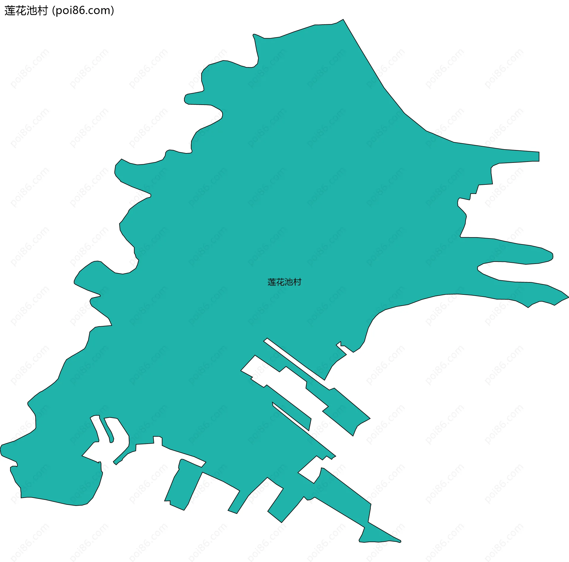 莲花池村边界地图