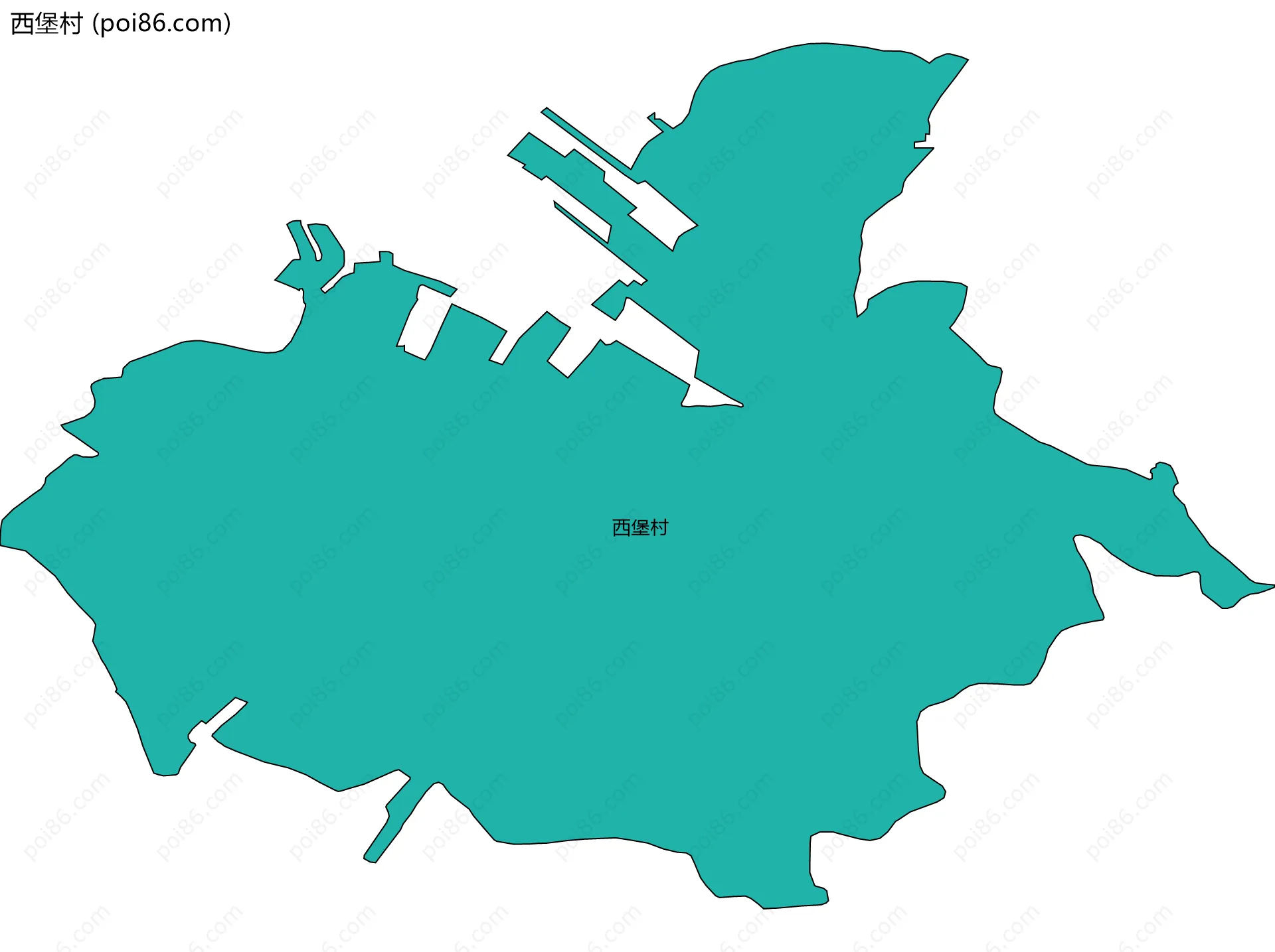 西堡村边界地图