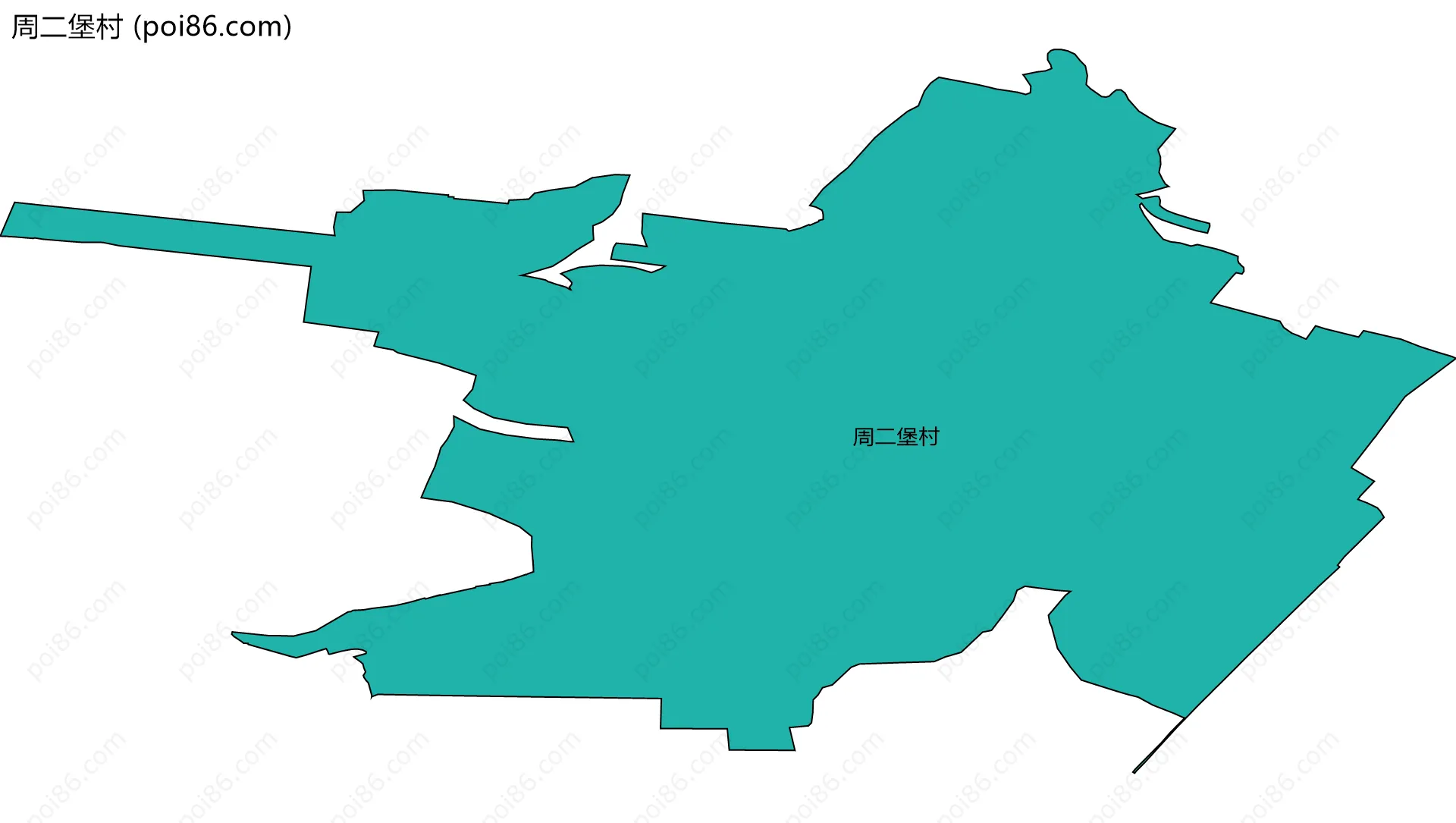 周二堡村边界地图