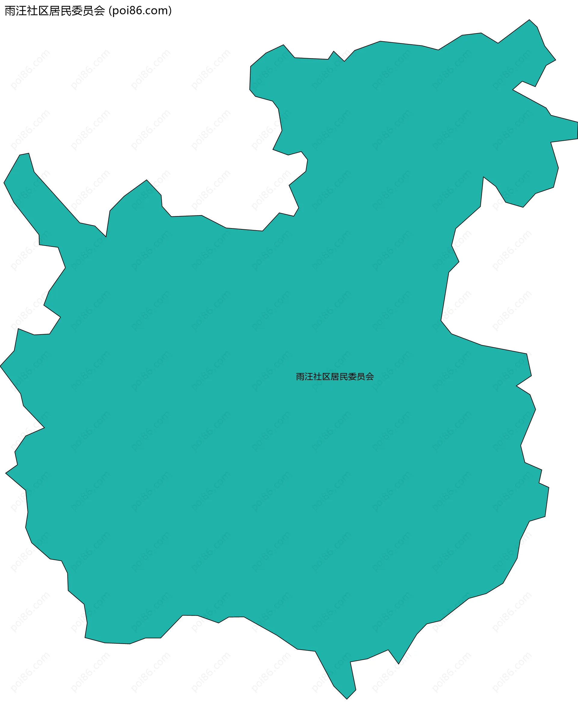 雨汪社区居民委员会边界地图