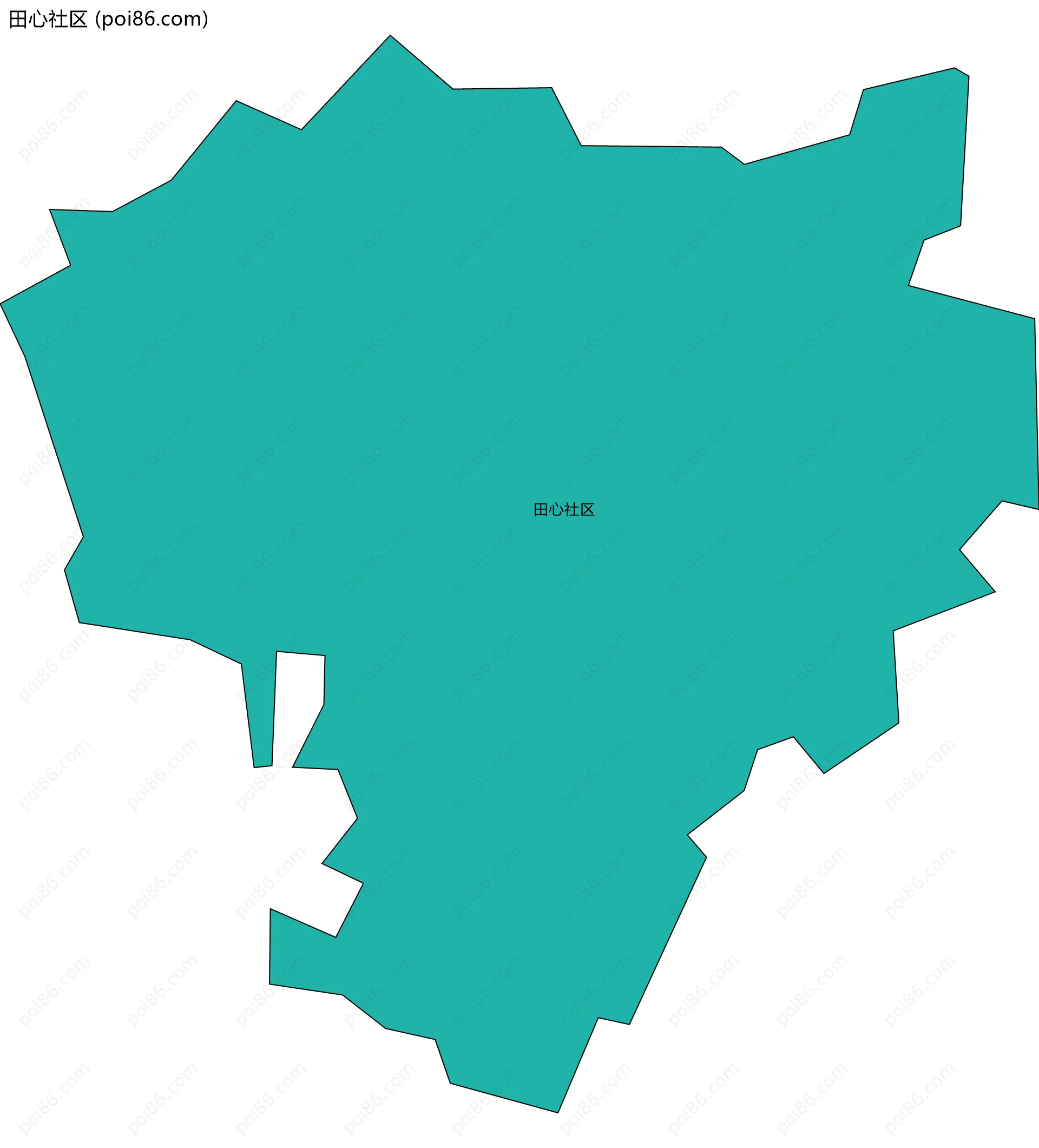 田心社区边界地图