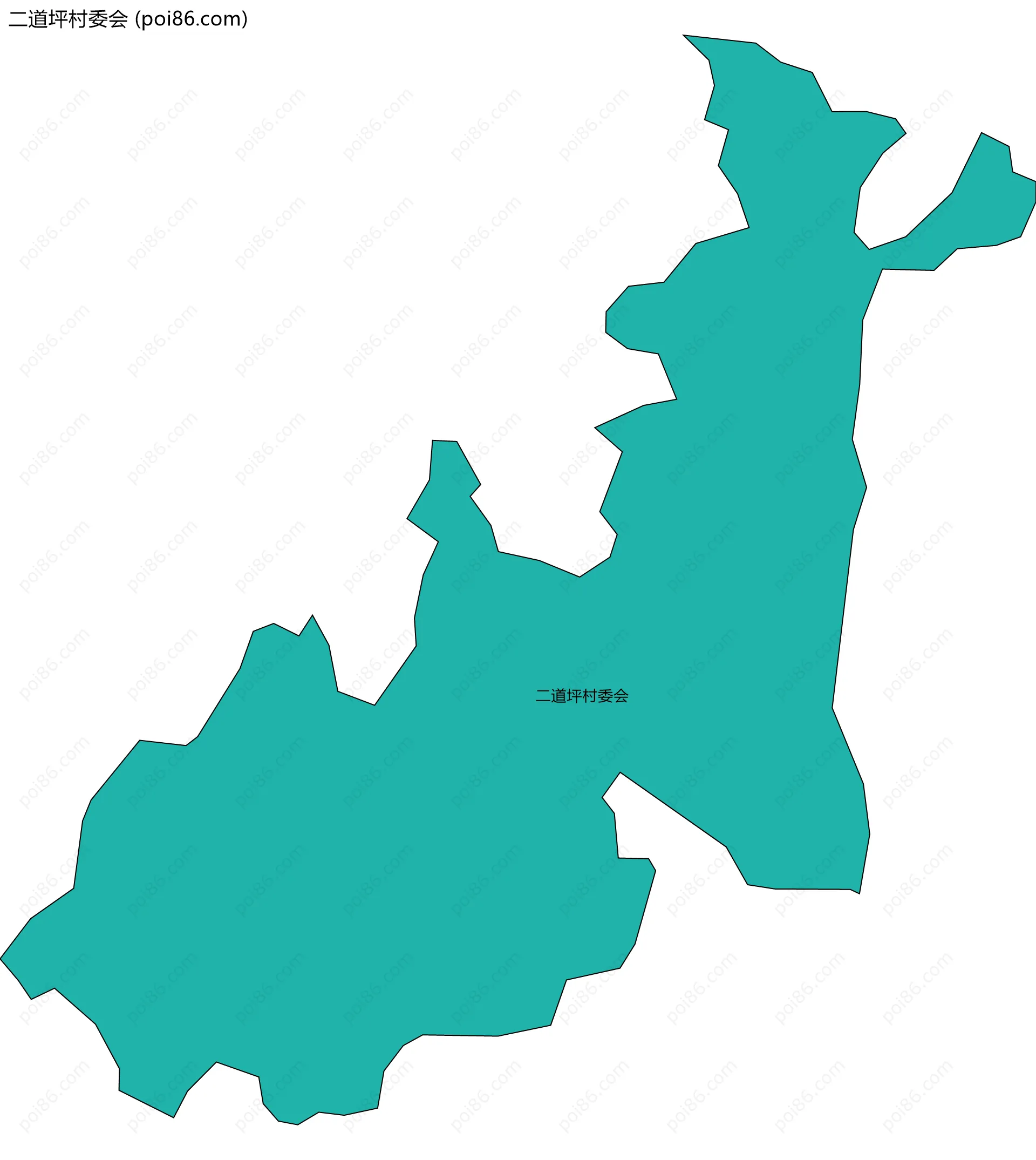 二道坪村委会边界地图