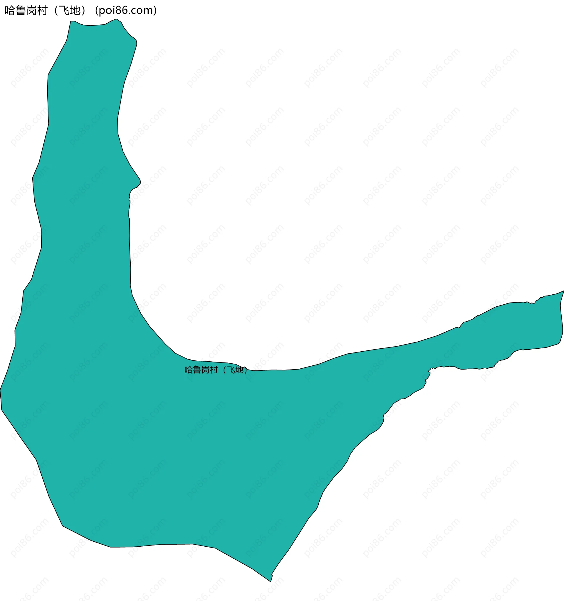 哈鲁岗村（飞地）边界地图