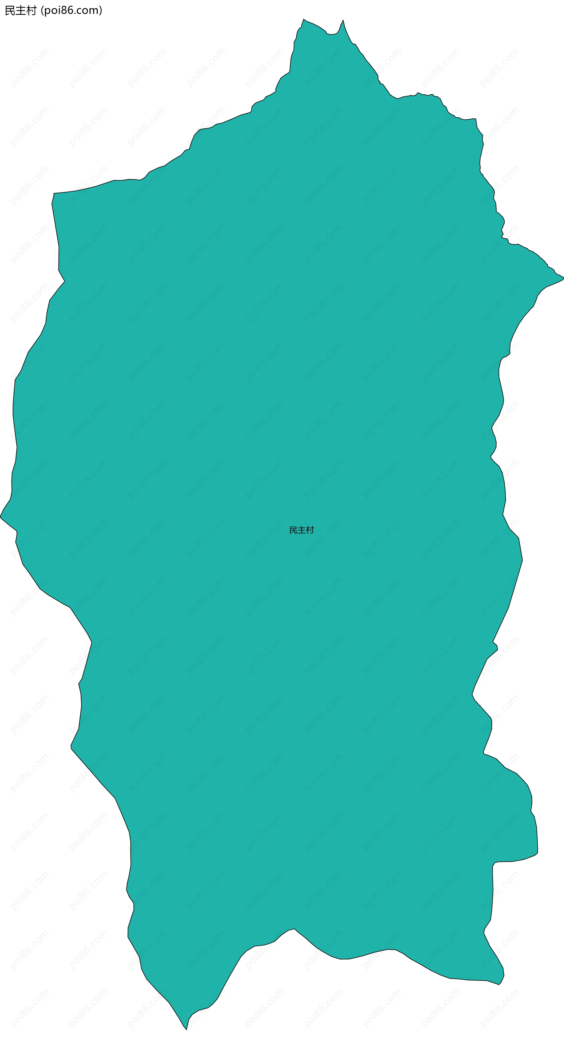 民主村边界地图