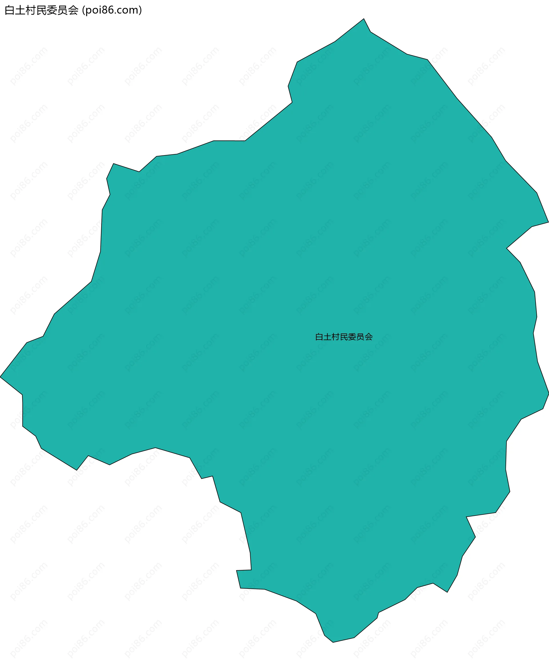 白土村民委员会边界地图