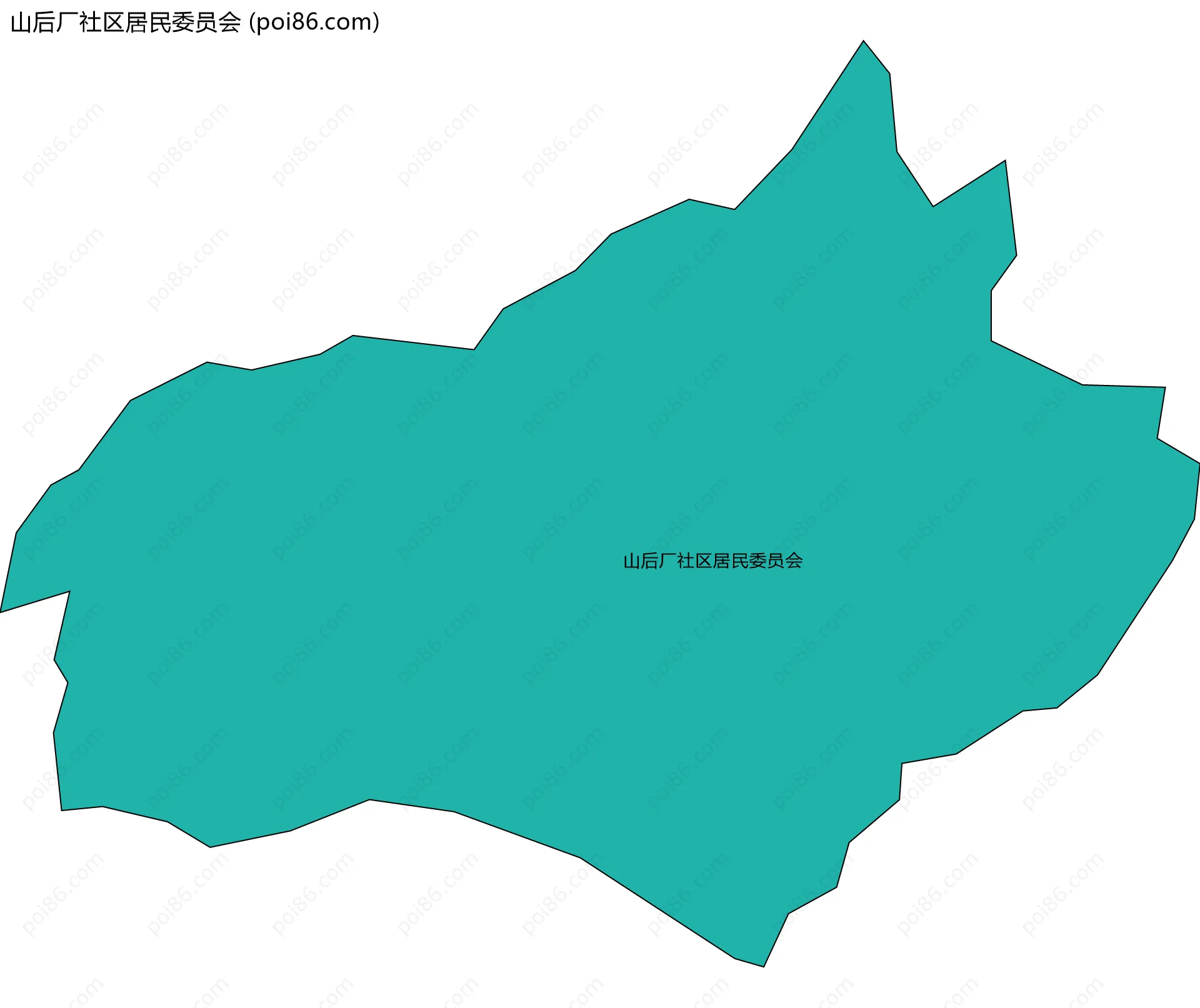 山后厂社区居民委员会边界地图