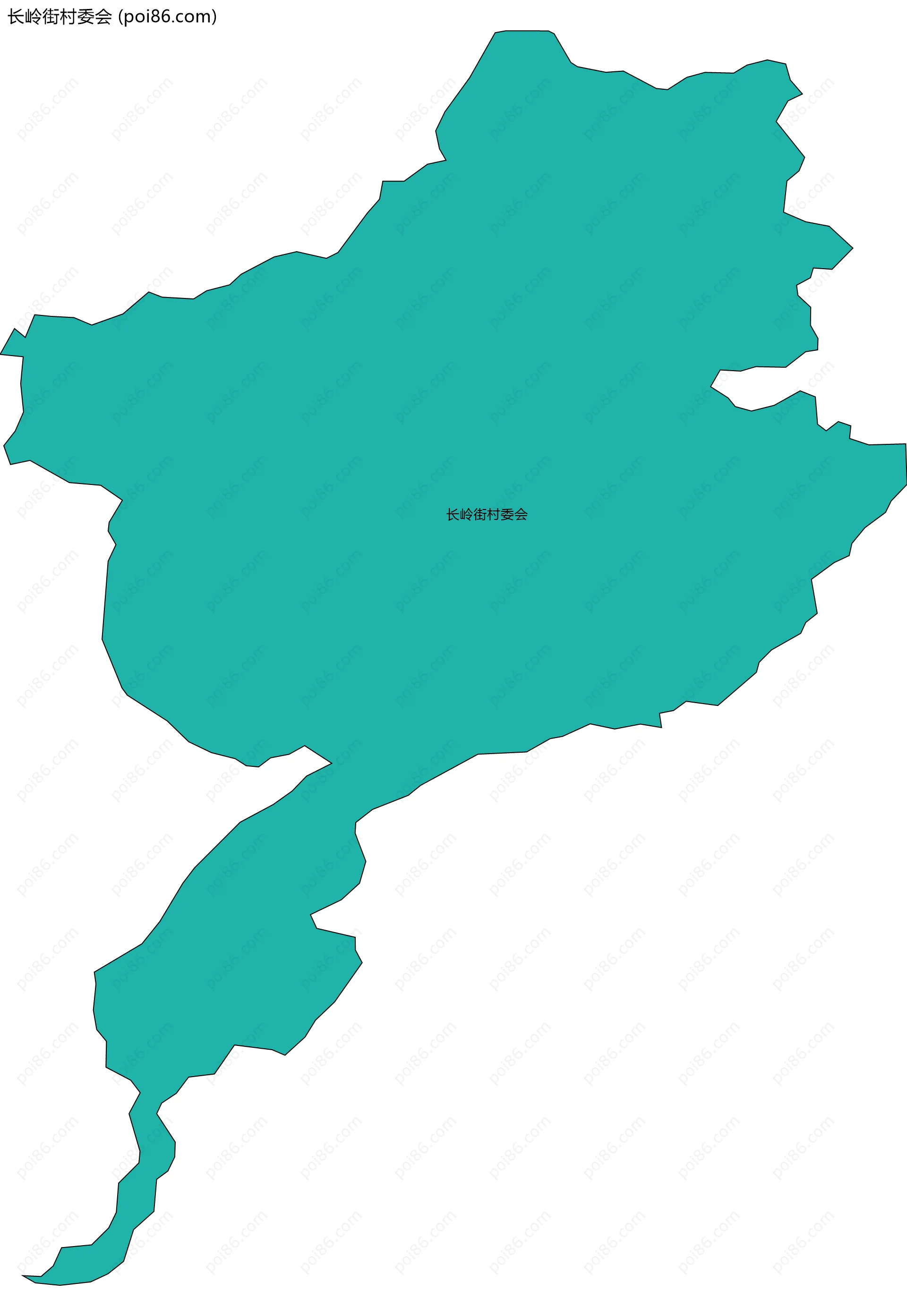长岭街村委会边界地图