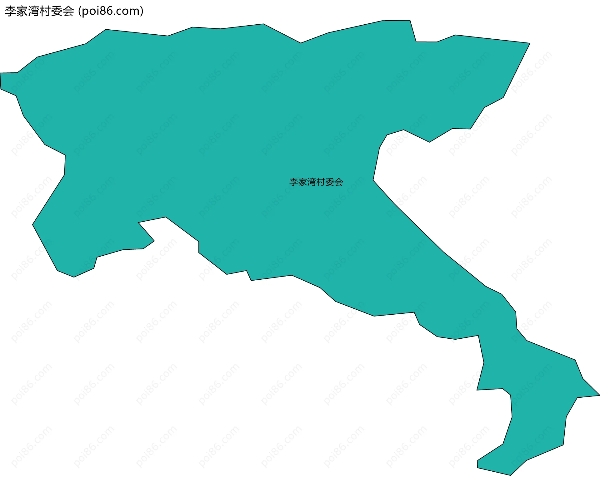 李家湾村委会边界地图