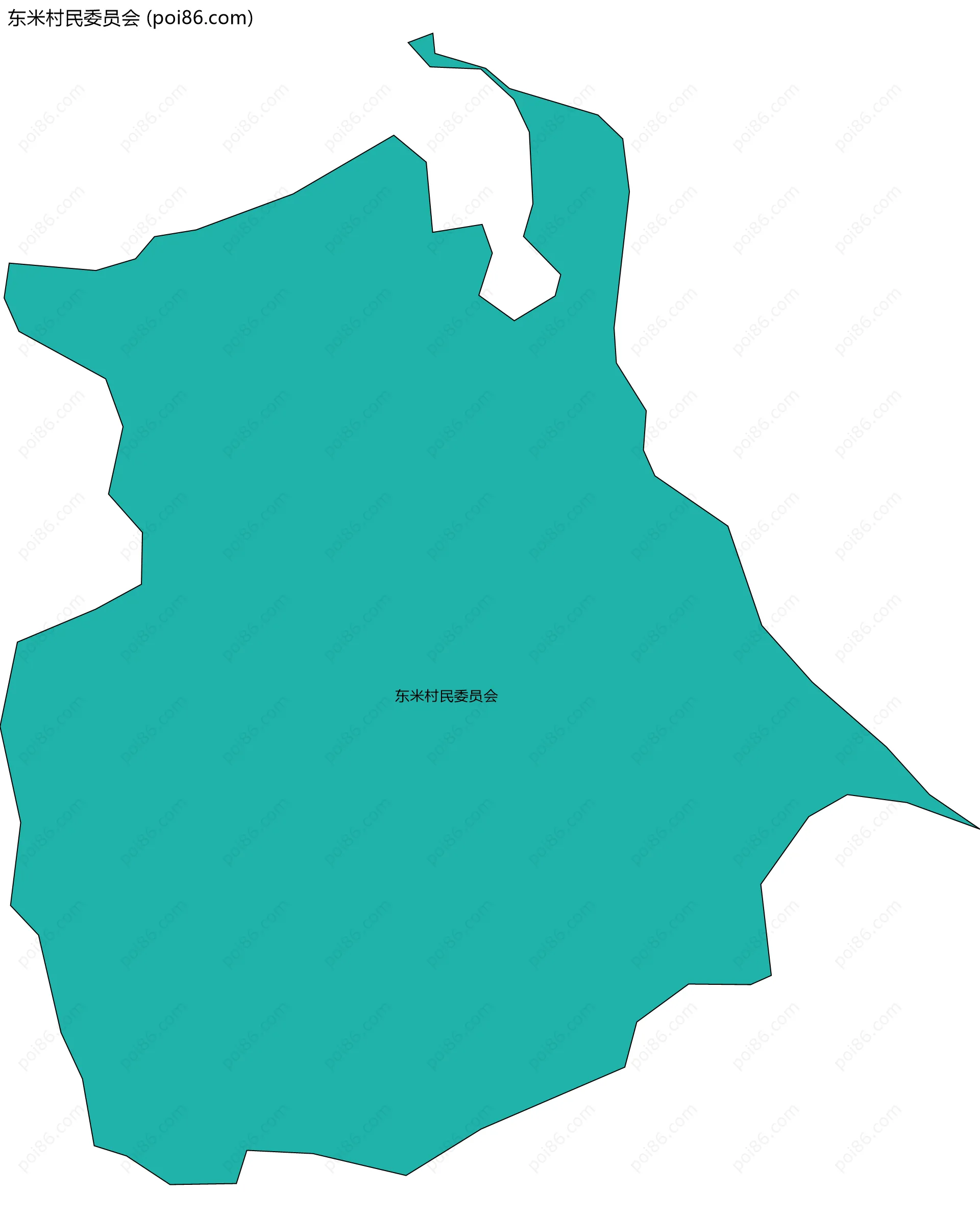 东米村民委员会边界地图