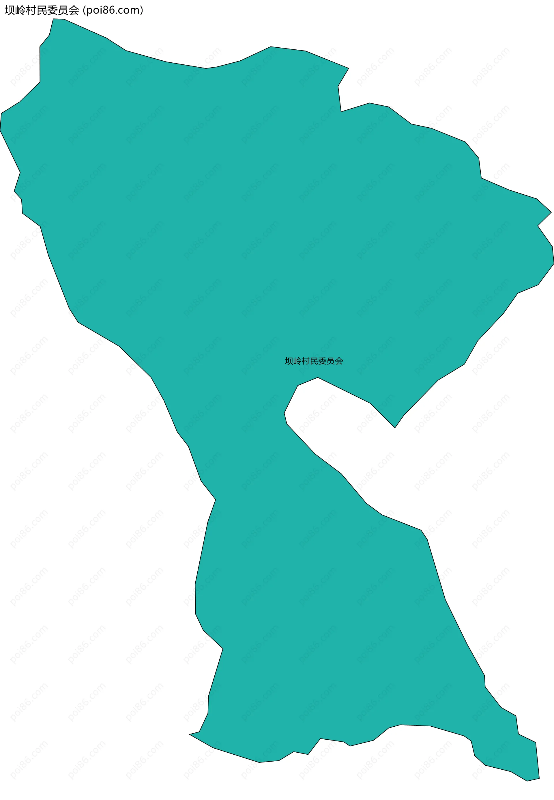 坝岭村民委员会边界地图