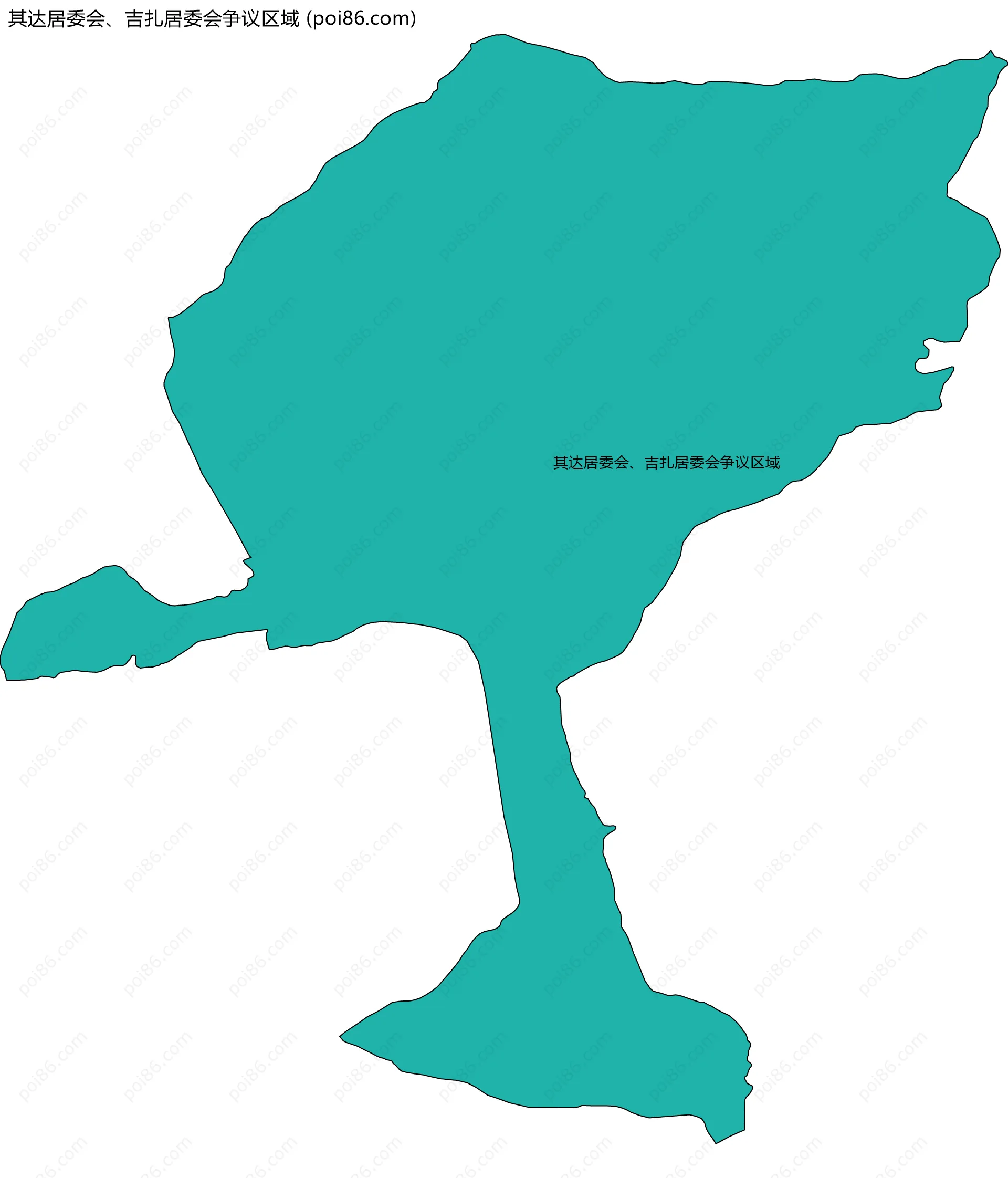 其达居委会、吉扎居委会争议区域边界地图