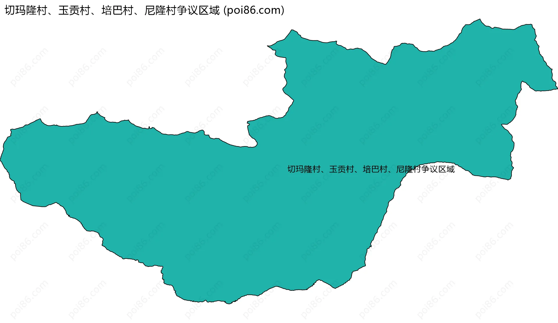 切玛隆村、玉贡村、培巴村、尼隆村争议区域边界地图