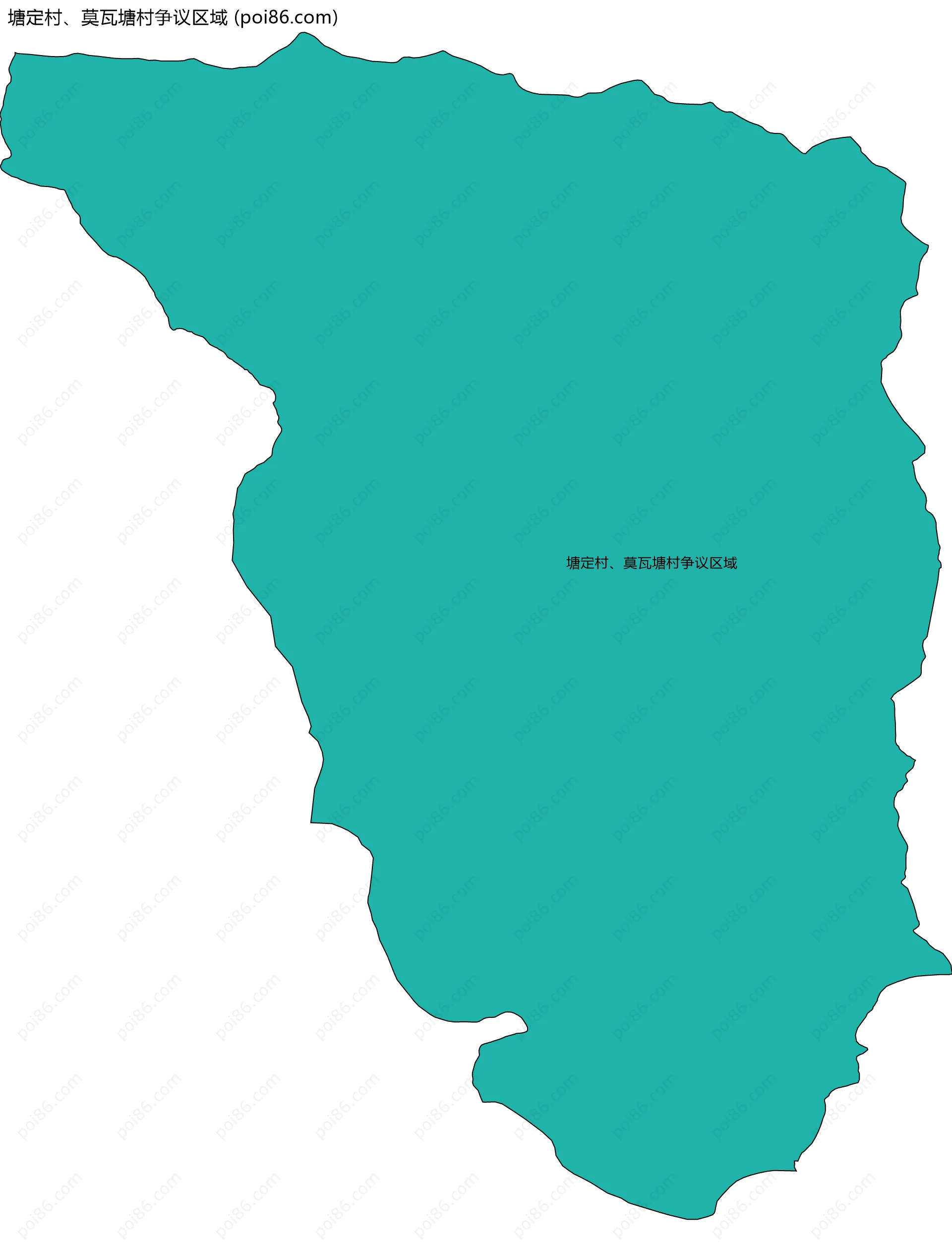 塘定村、莫瓦塘村争议区域边界地图