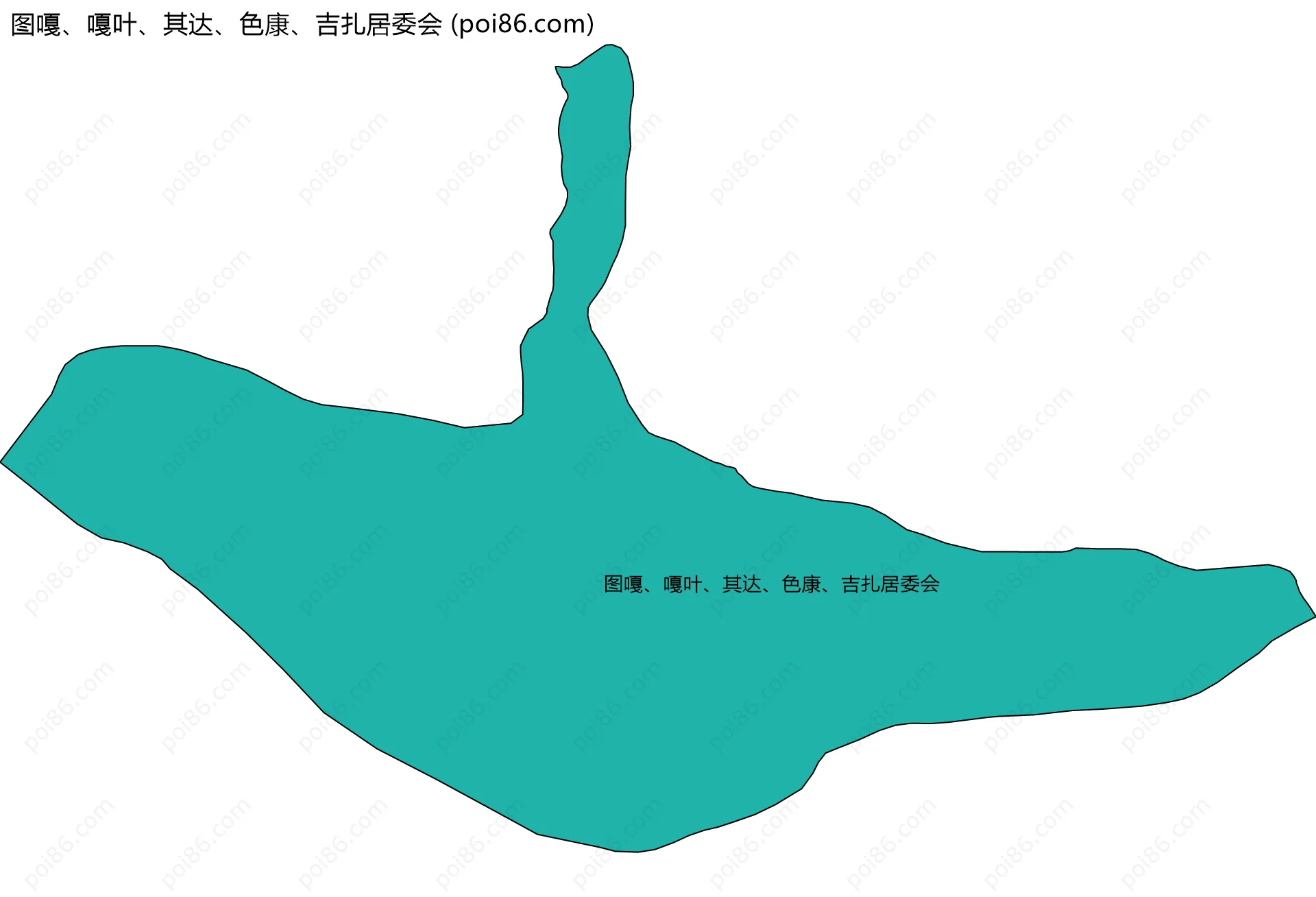 图嘎、嘎叶、其达、色康、吉扎居委会边界地图