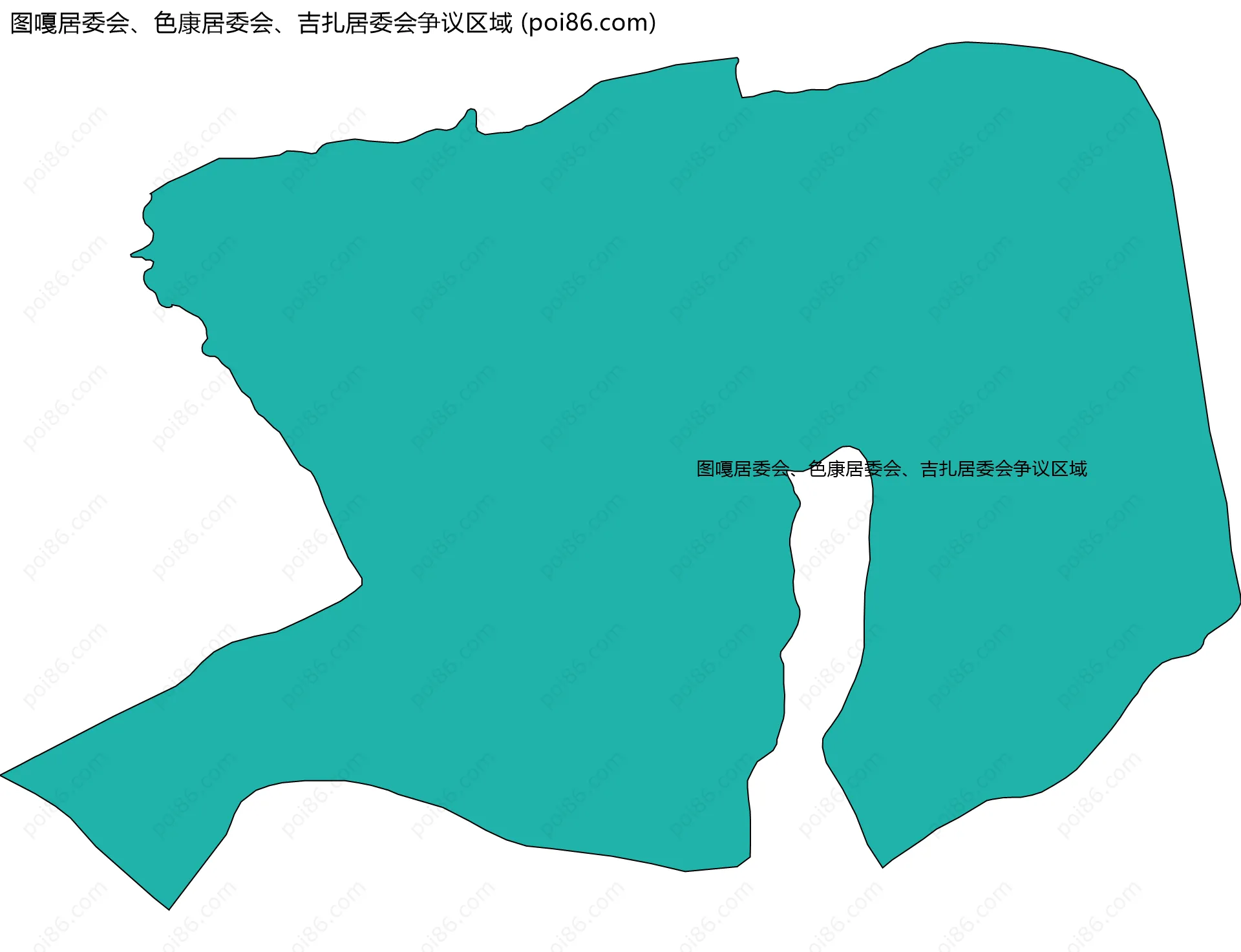 图嘎居委会、色康居委会、吉扎居委会争议区域边界地图