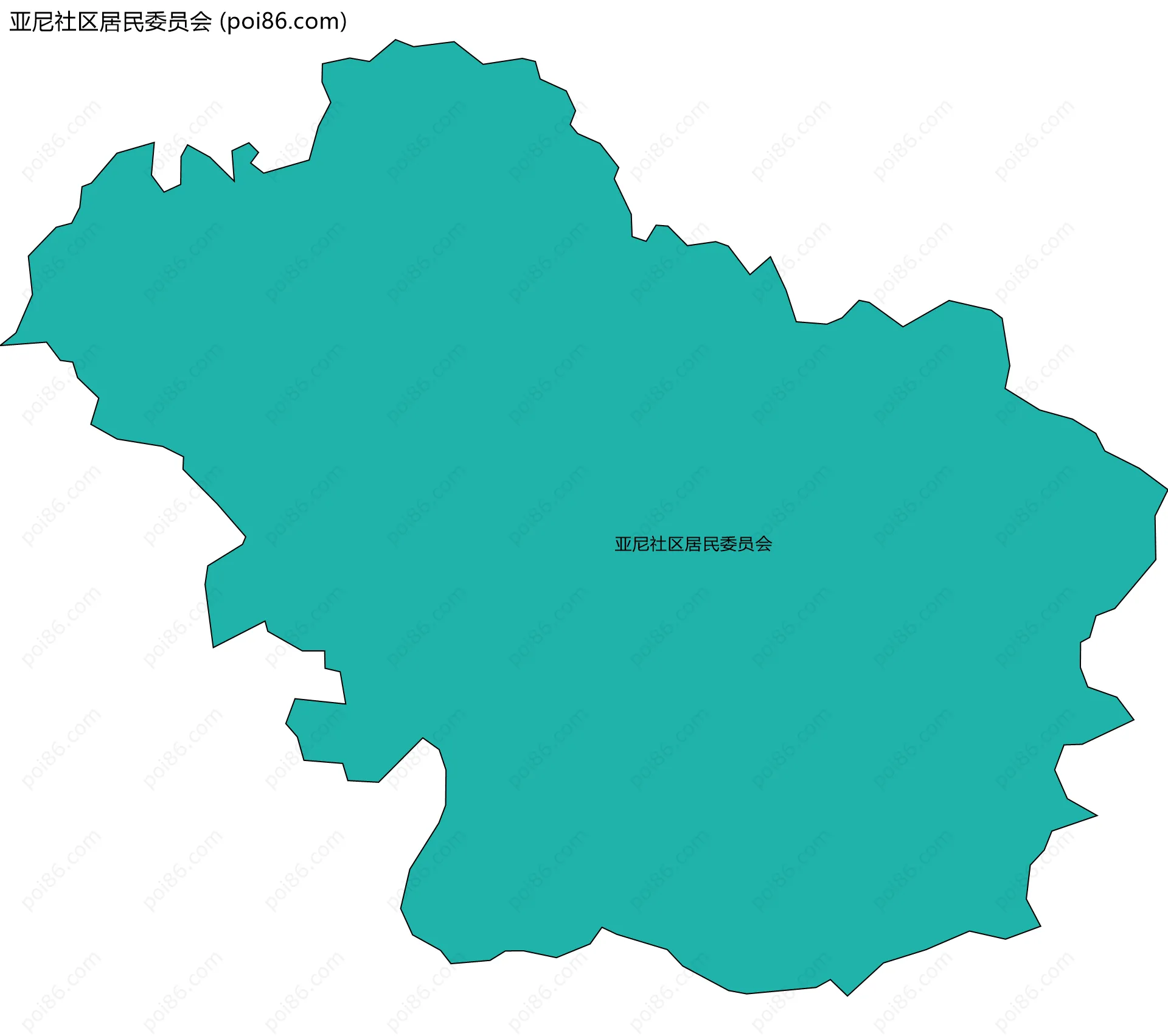 亚尼社区居民委员会边界地图