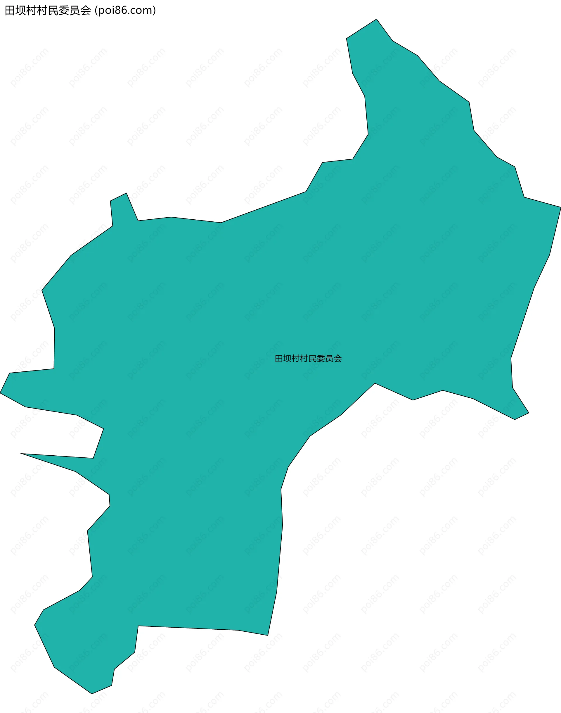 田坝村村民委员会边界地图