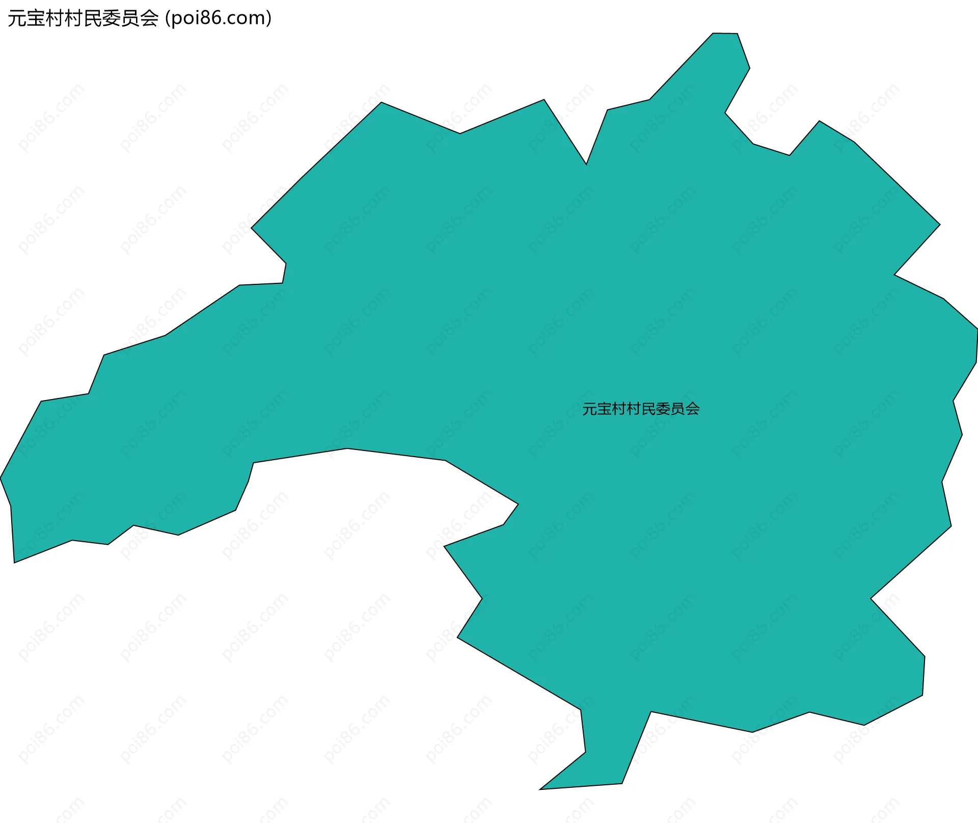 元宝村村民委员会边界地图