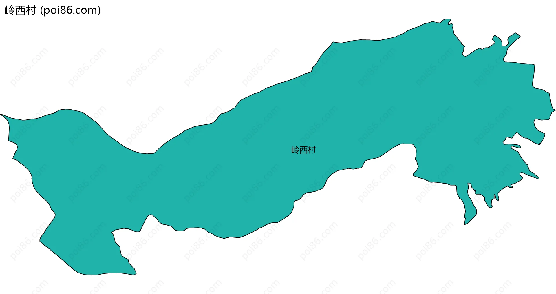 岭西村边界地图