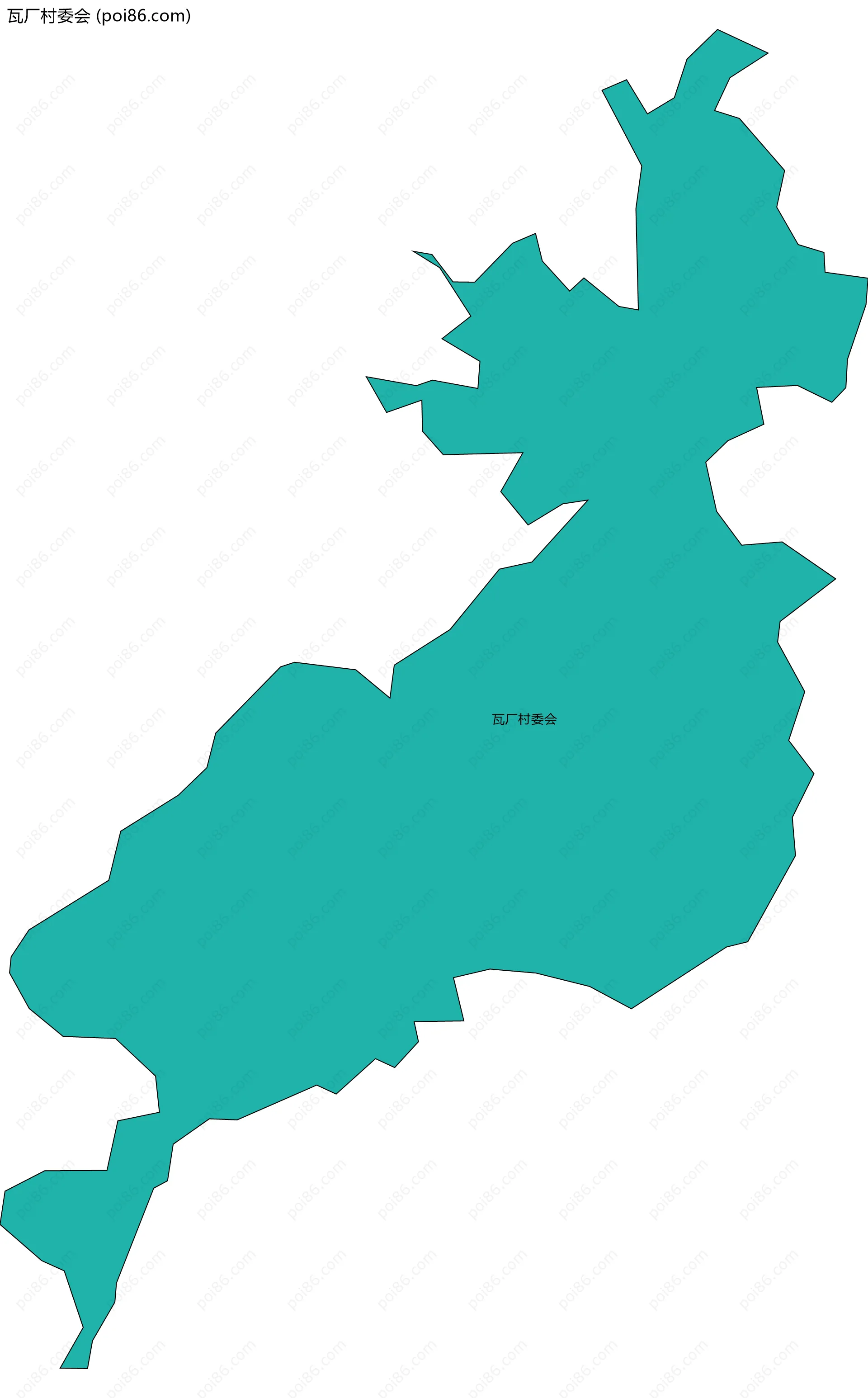 瓦厂村委会边界地图