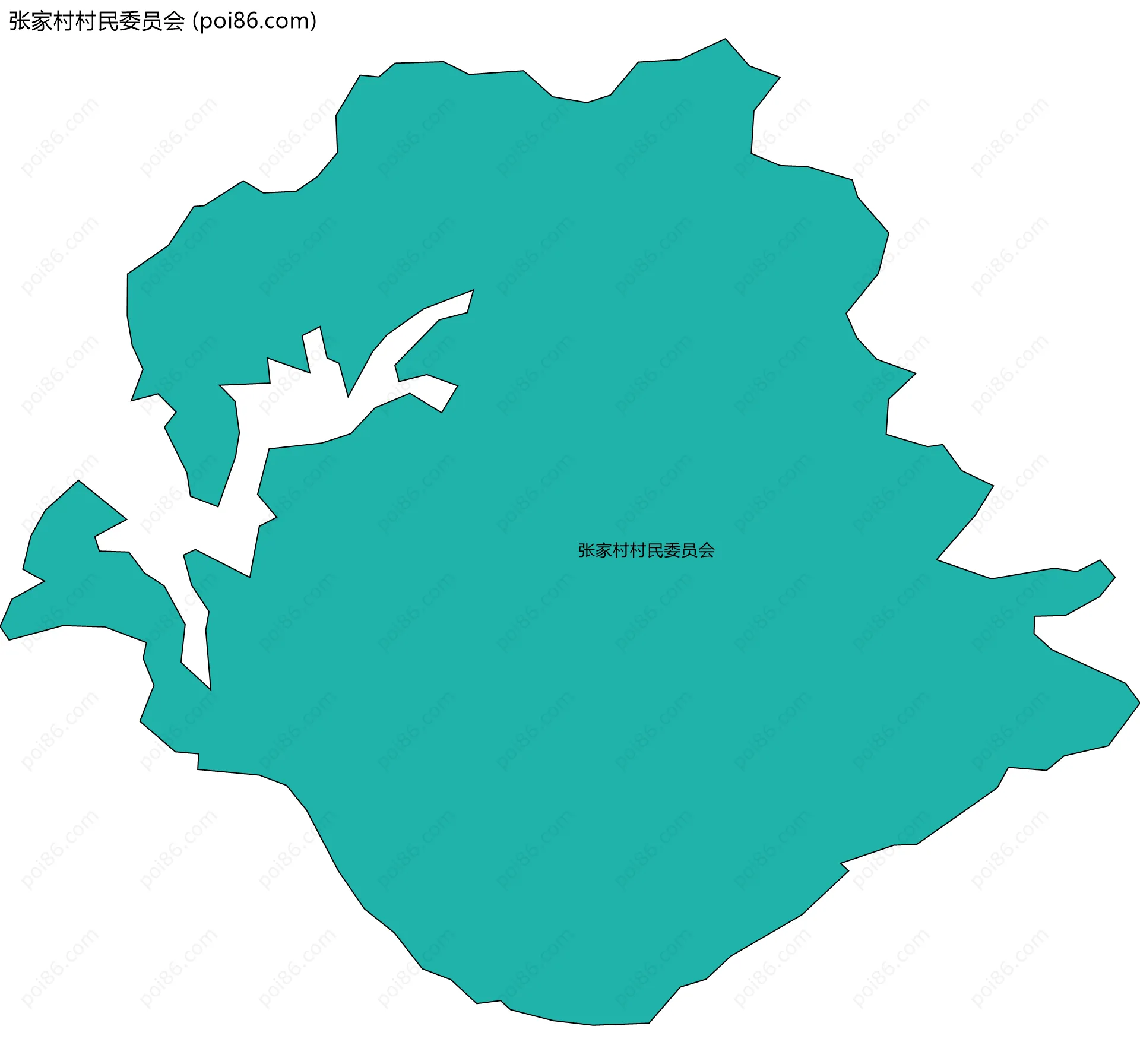 张家村村民委员会边界地图